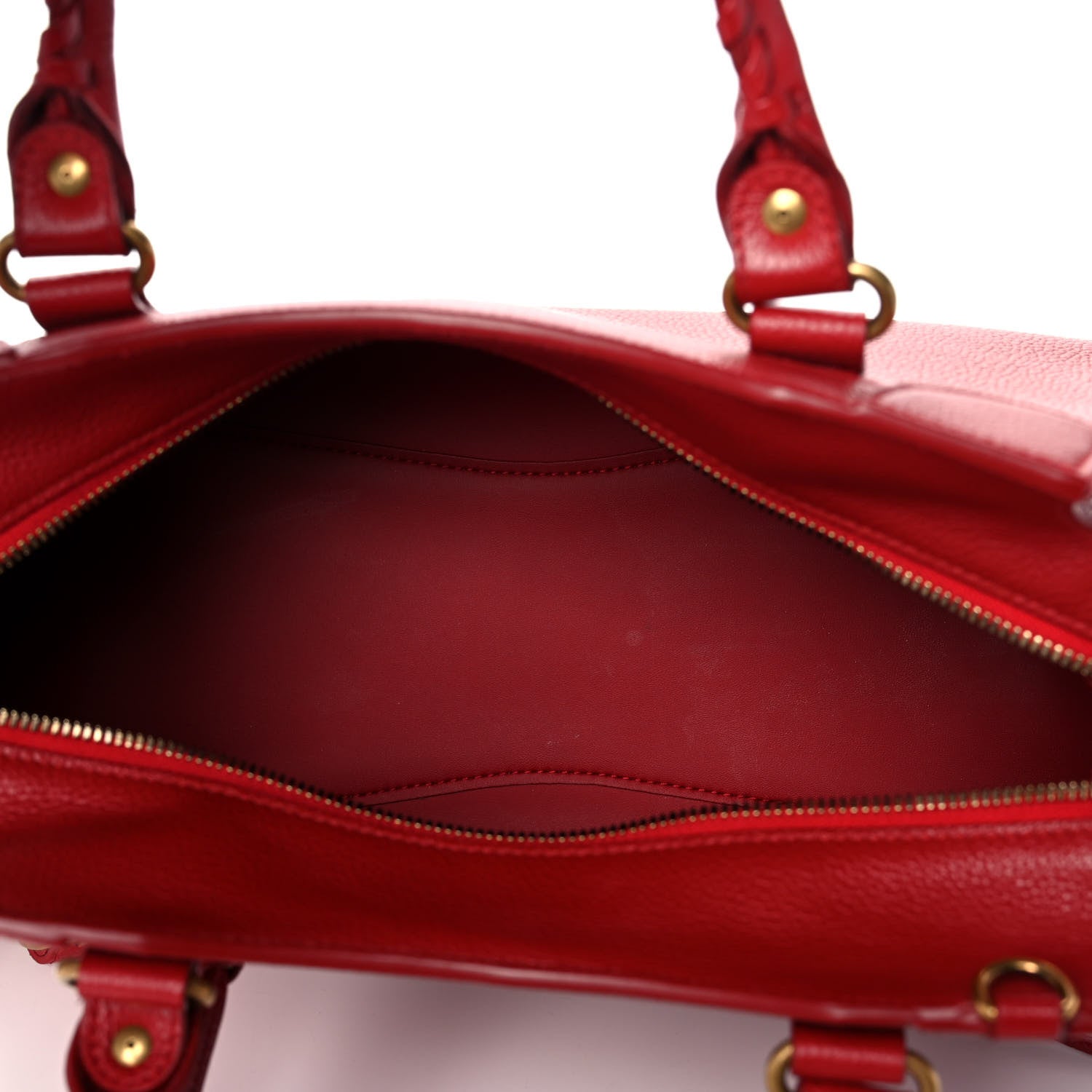 Balenciaga Grained Calfskin Neo Classic Gold Hardware S City Medium Red 5 of 15