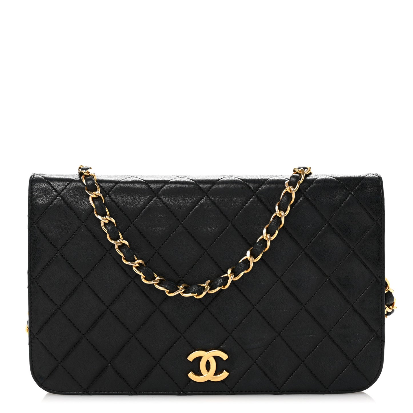 Lambskin Quilted Small Single Flap Black