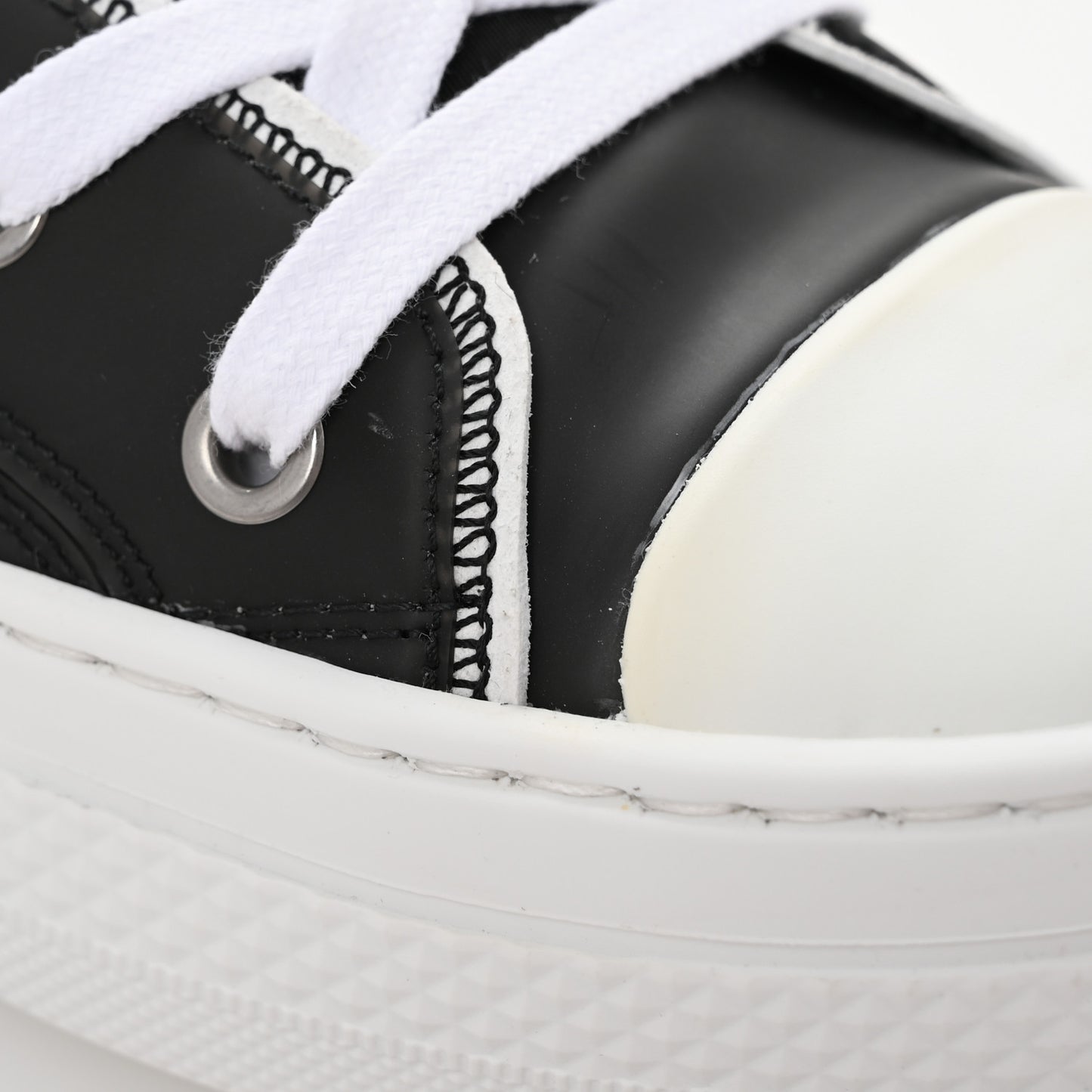 Nylon Calfskin Mens B23 High Top Sneakers 42 Black
