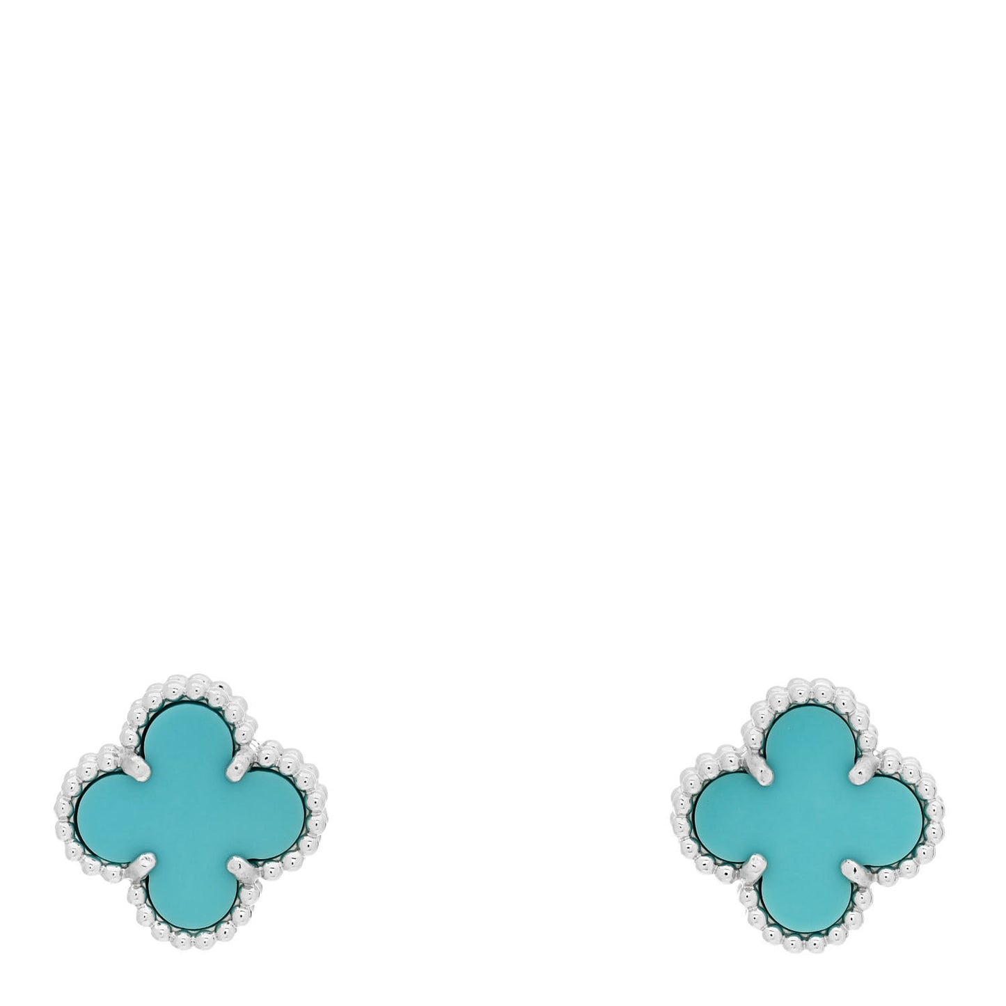 18K White Gold Turquoise Sweet Alhambra Earrings