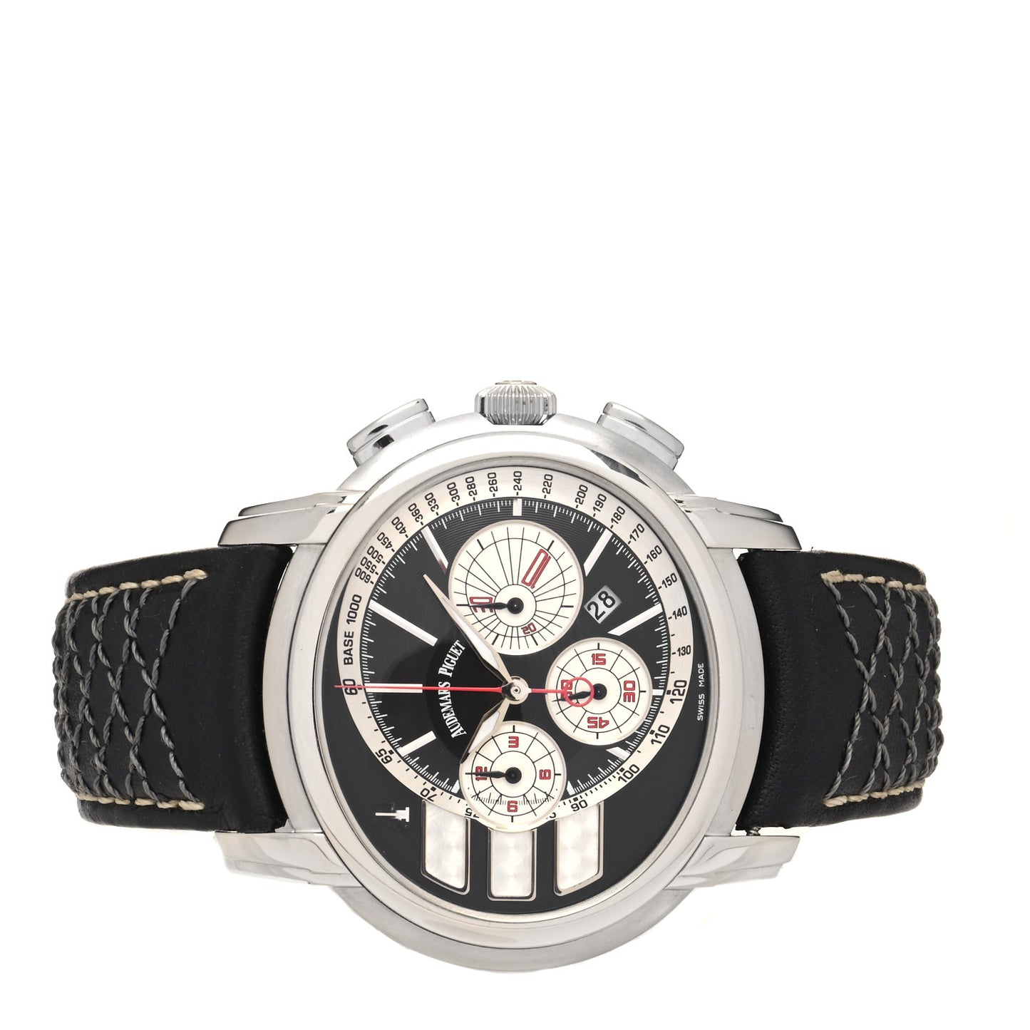 Stainless Steel Calfskin 47mm Millenary Tour Chronograph Limited Edition Automatic Watch Black 26142ST.OO.D001VE.01