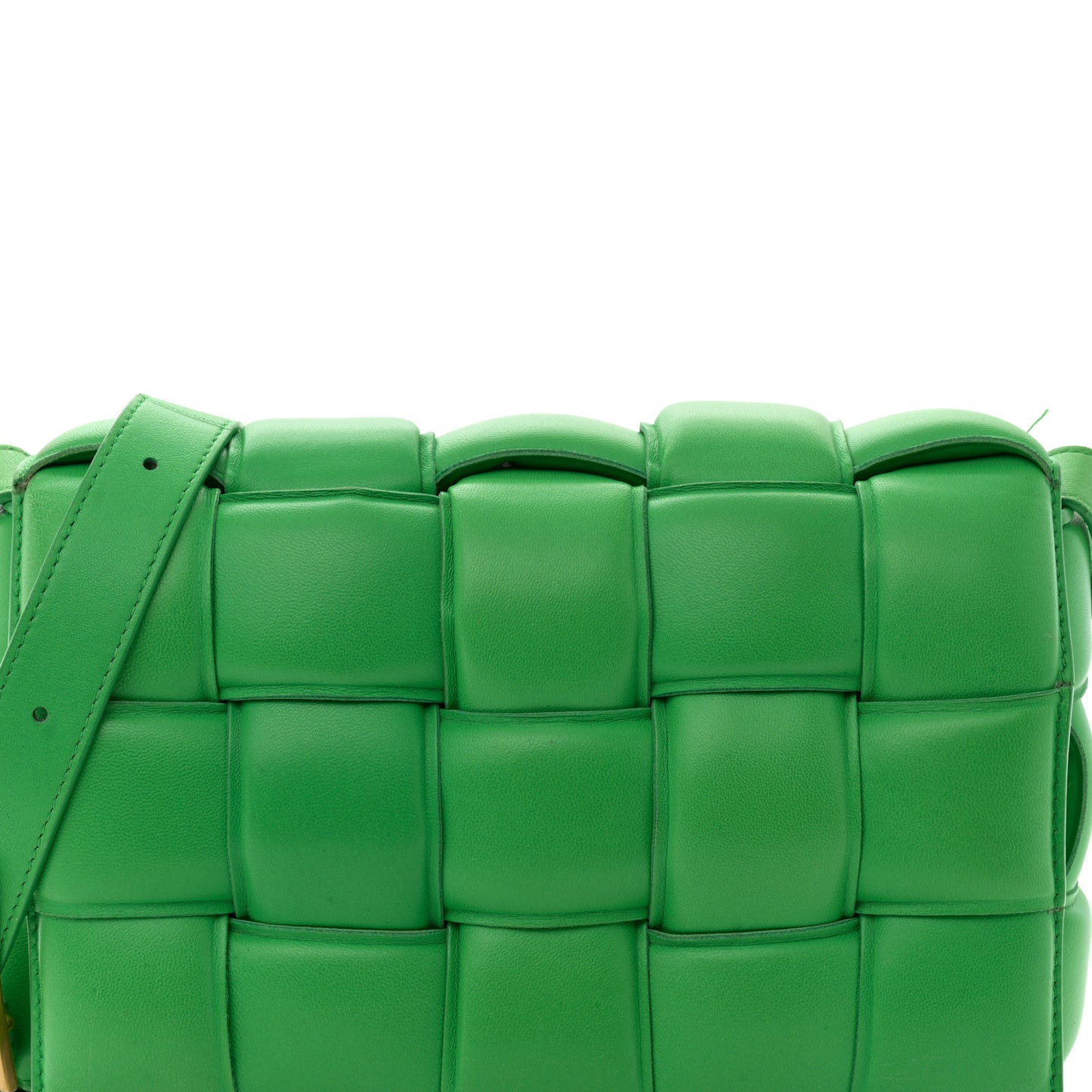 Nappa Maxi Intreccio Padded Cassette Crossbody Bag Parakeet