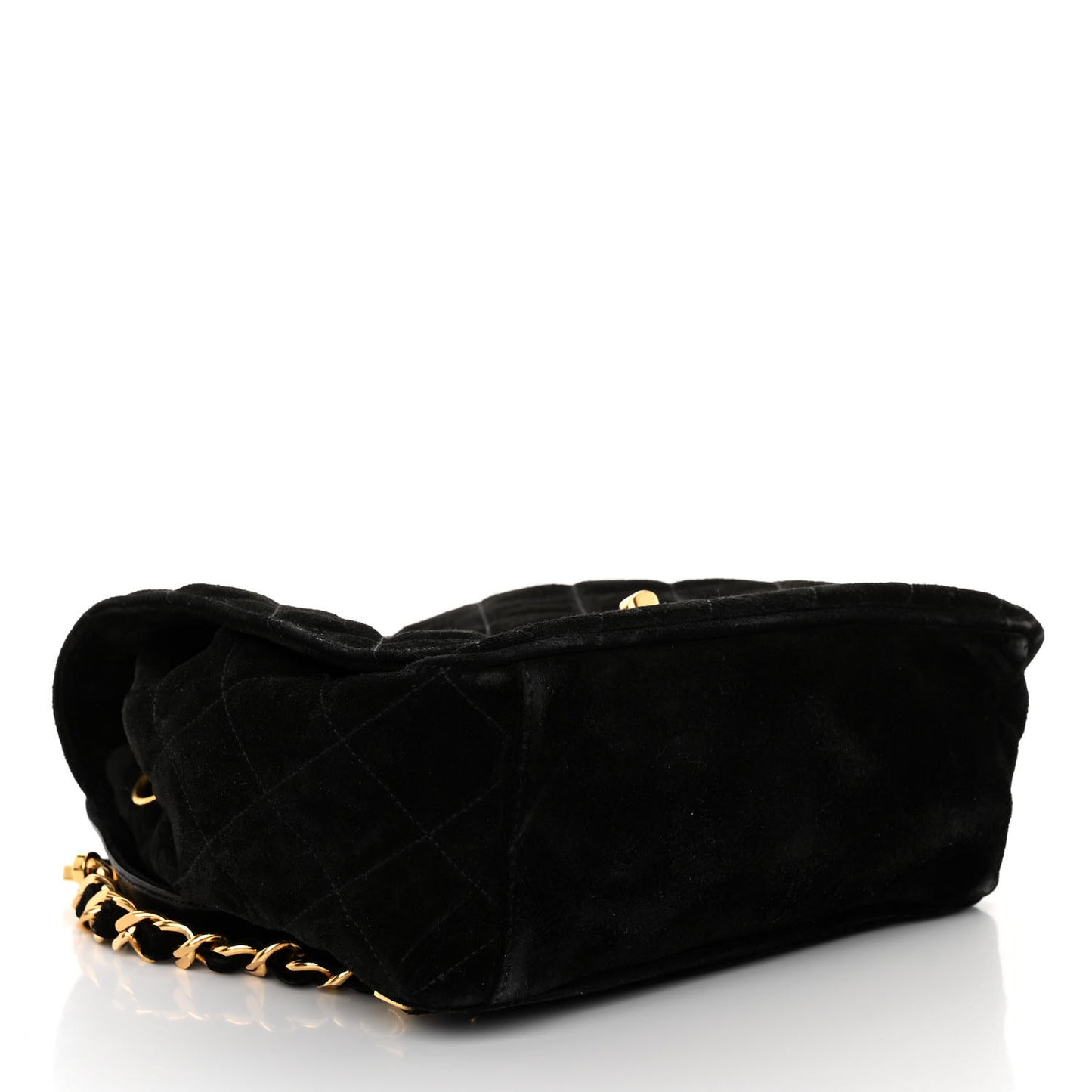 Suede Quilted CC Drawstring Backpack Black