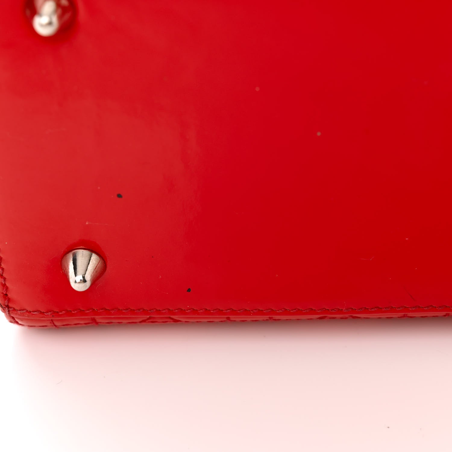 Christian Dior Patent Cannage Whipstitch Medium Lady Dior Red 13 of 14