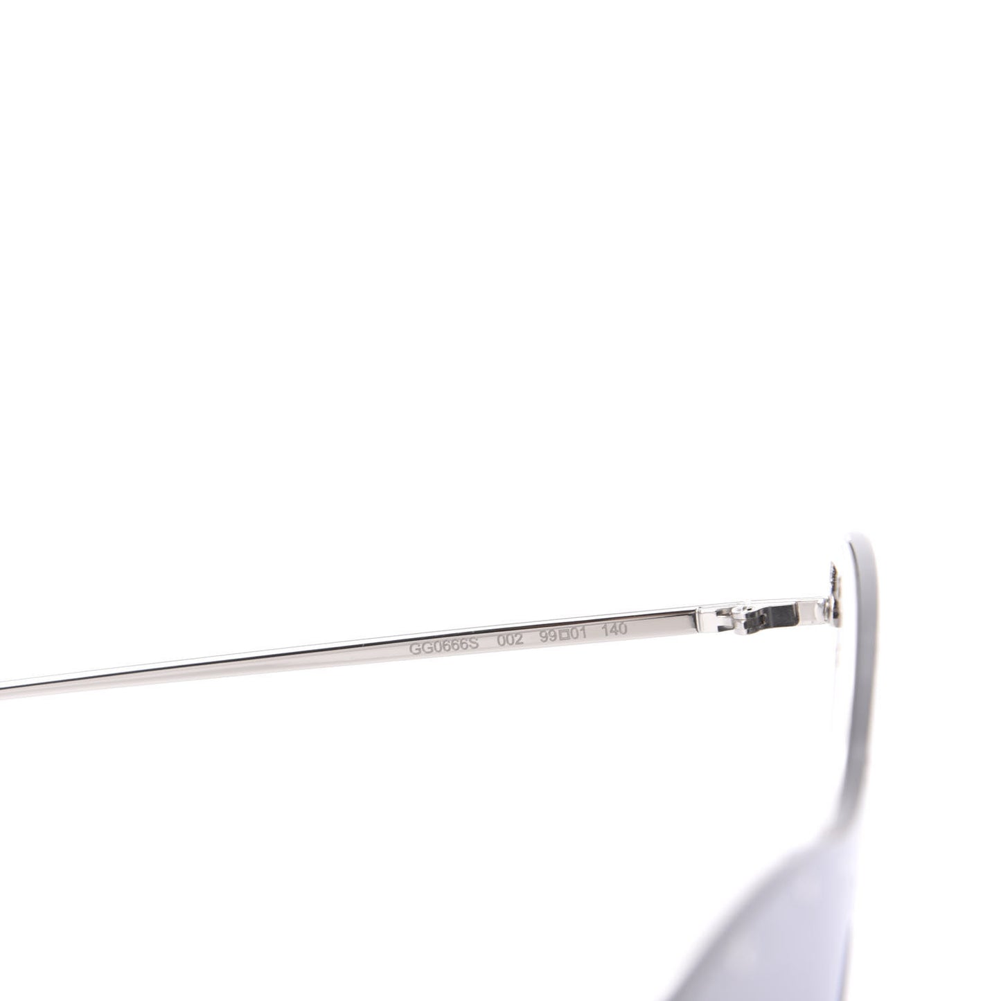 Metal Rimless Star Studded 90mm Cat Eye GG0666S Sunglasses Mirror Silver