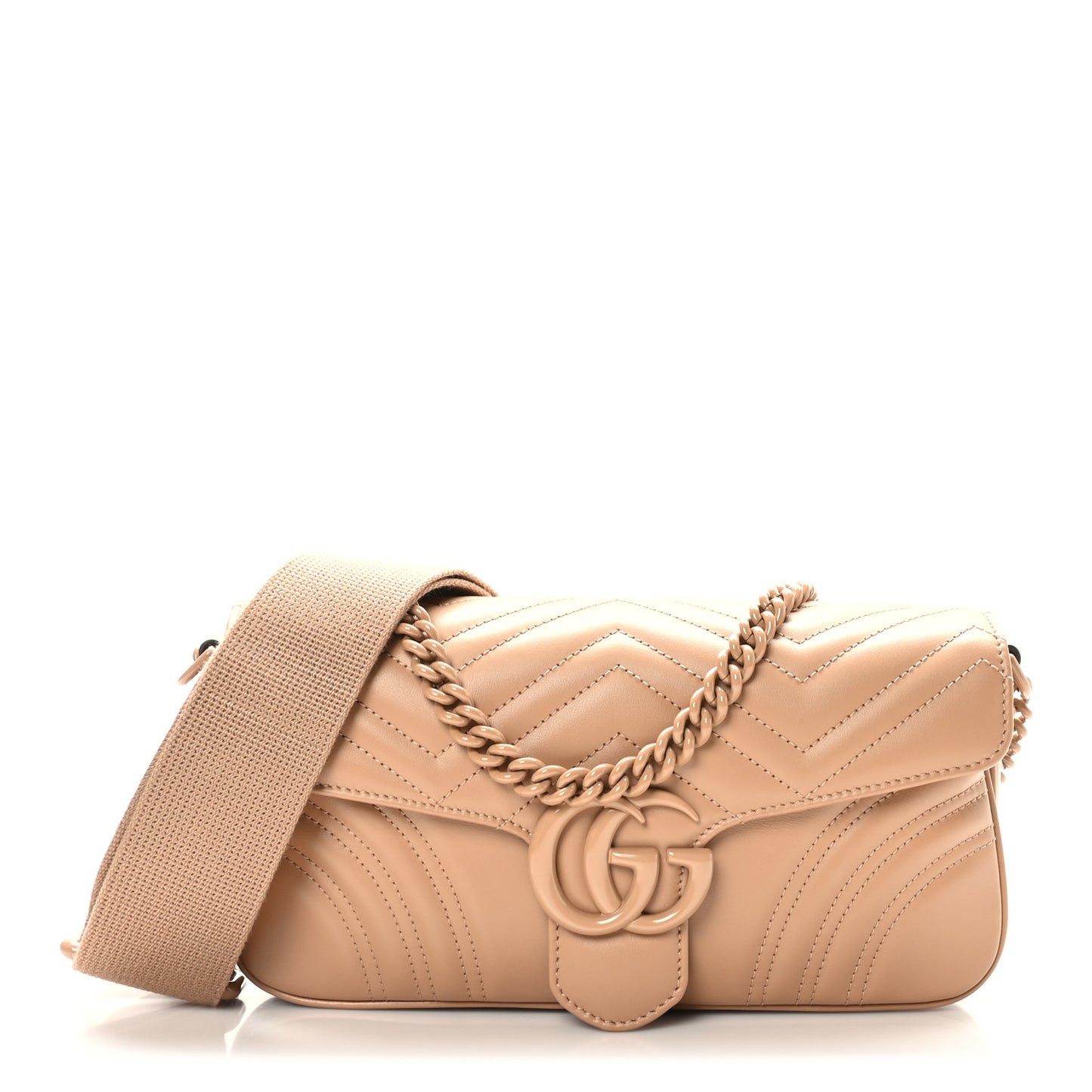 Calfskin Matelasse Monochrome GG Marmont Crossbody Shoulder Bag Camelia Winter Rose