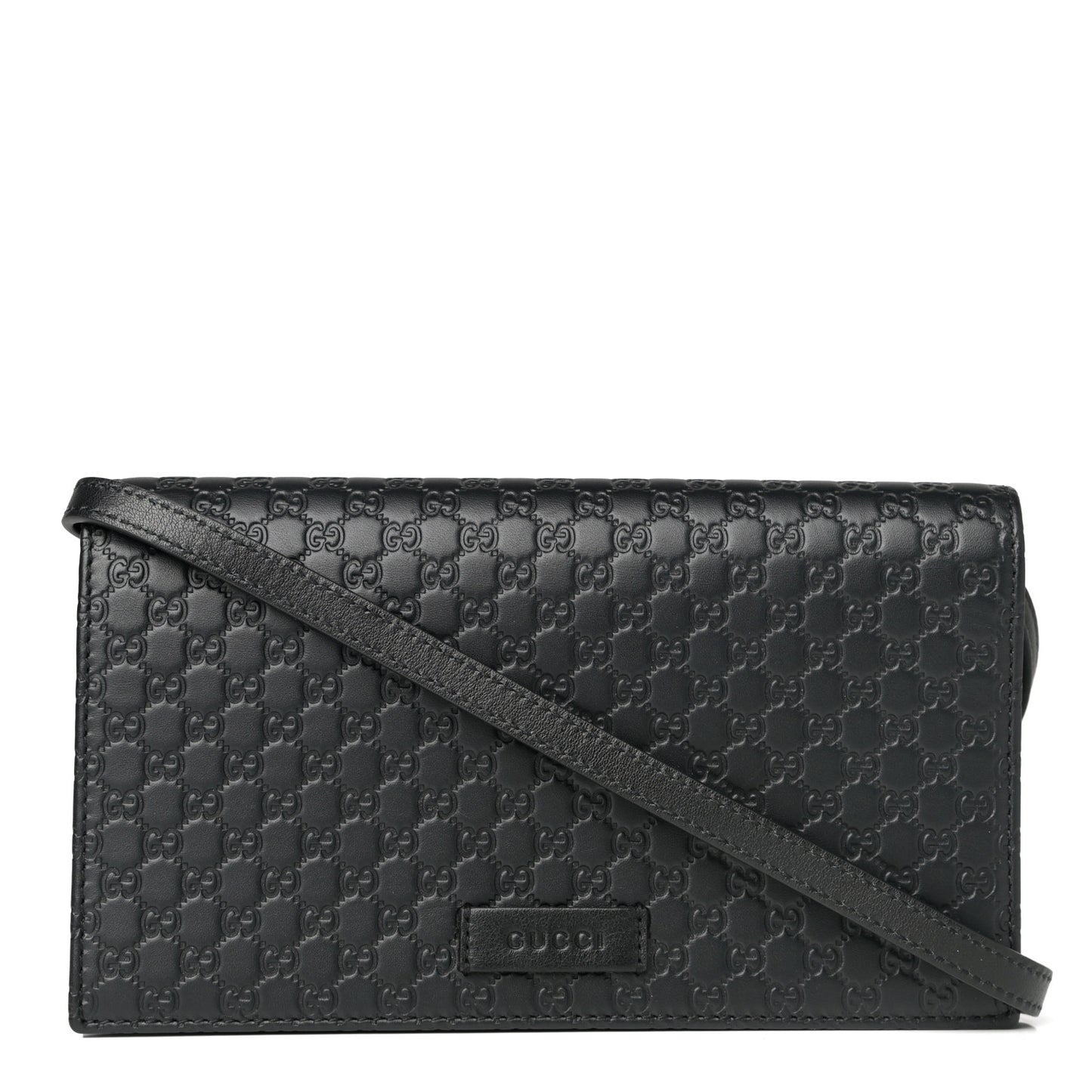 Microguccissima Crossbody Wallet Black