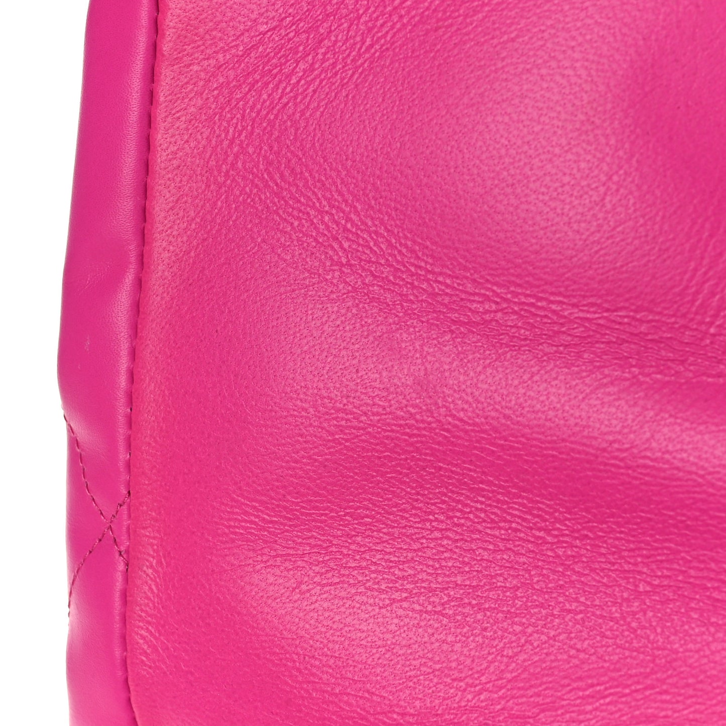 Nappa Calfskin Quilted Touch B Puffy Clutch Fuchsia