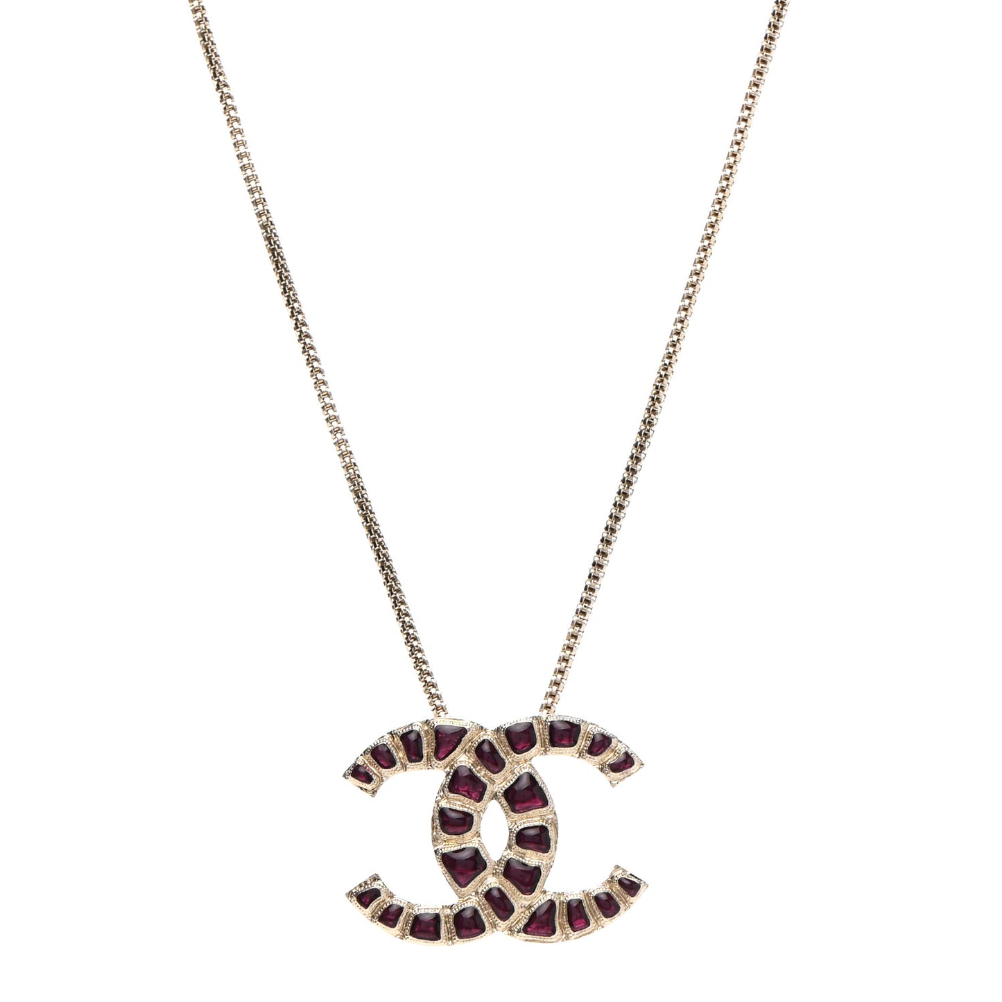 Resin Along The Nile CC Pendant Necklace Gold Purple