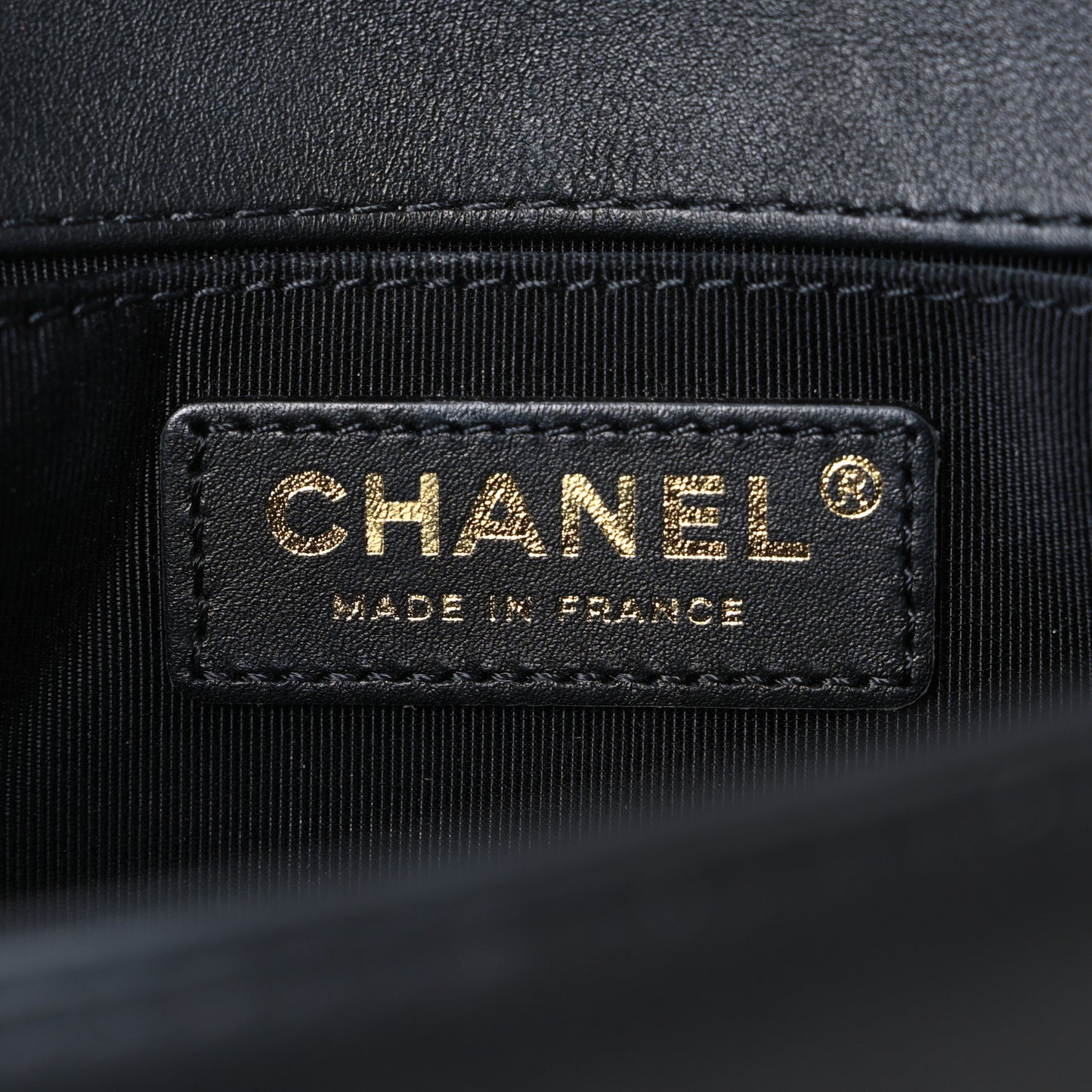 Lambskin Quilted Small Chain Around Boy Flap Black
