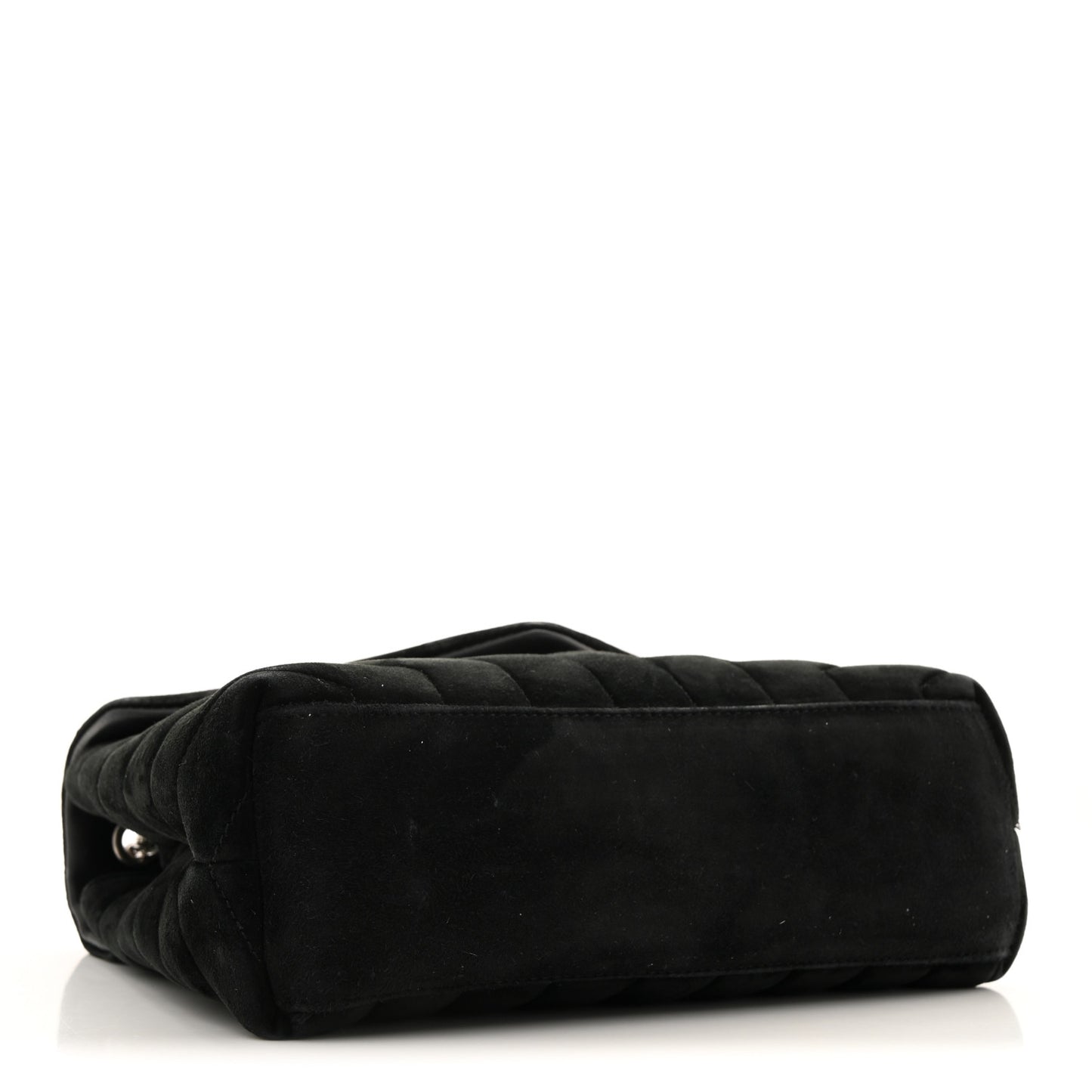 Suede Calfskin Y Quilted Monogram Small Loulou Chain Satchel Black