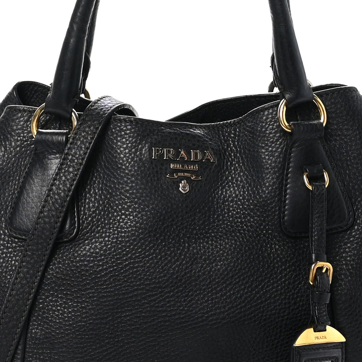 Vitello Daino Shopping Tote Black