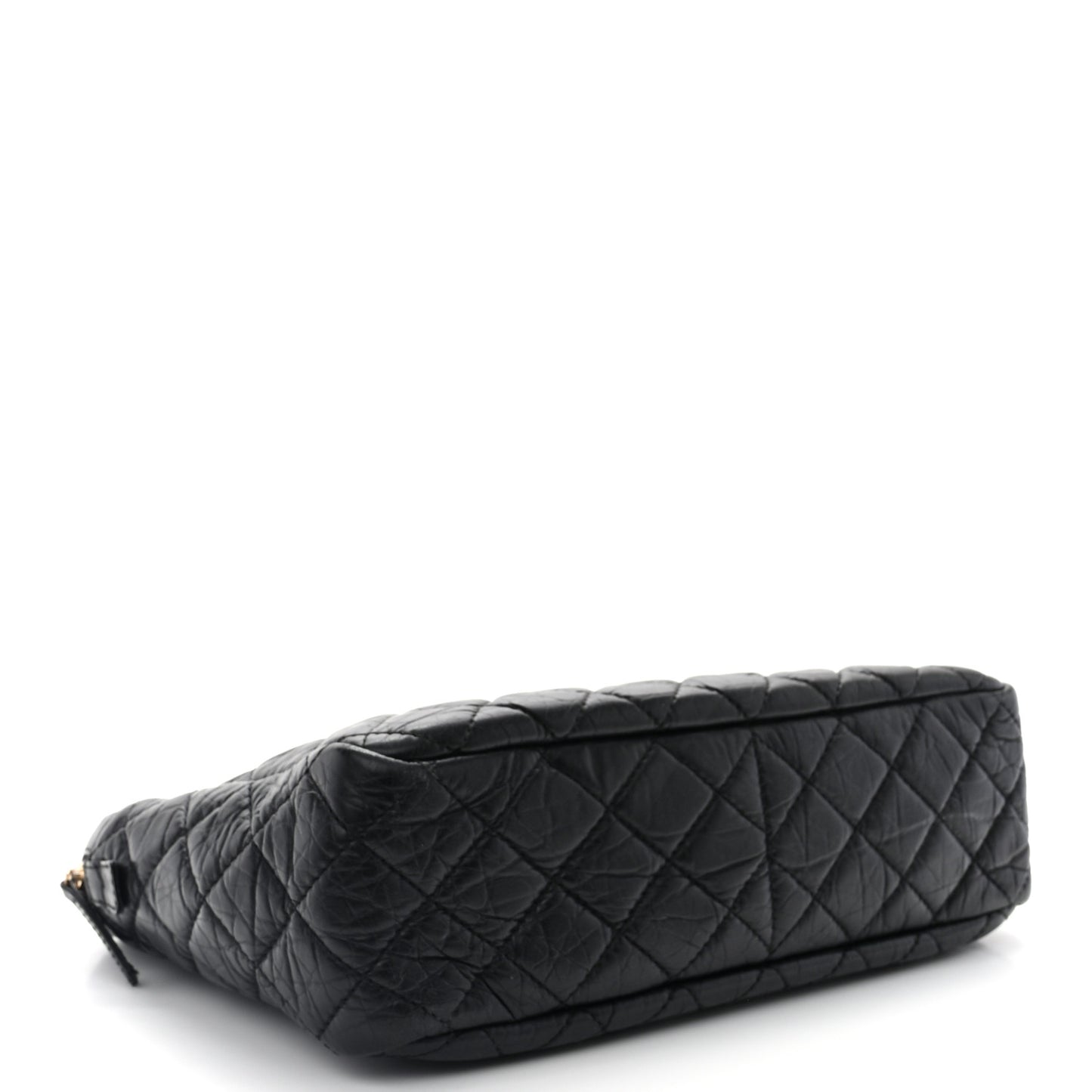 Aged Calfskin Quilted Large Reissue Camera Case Black