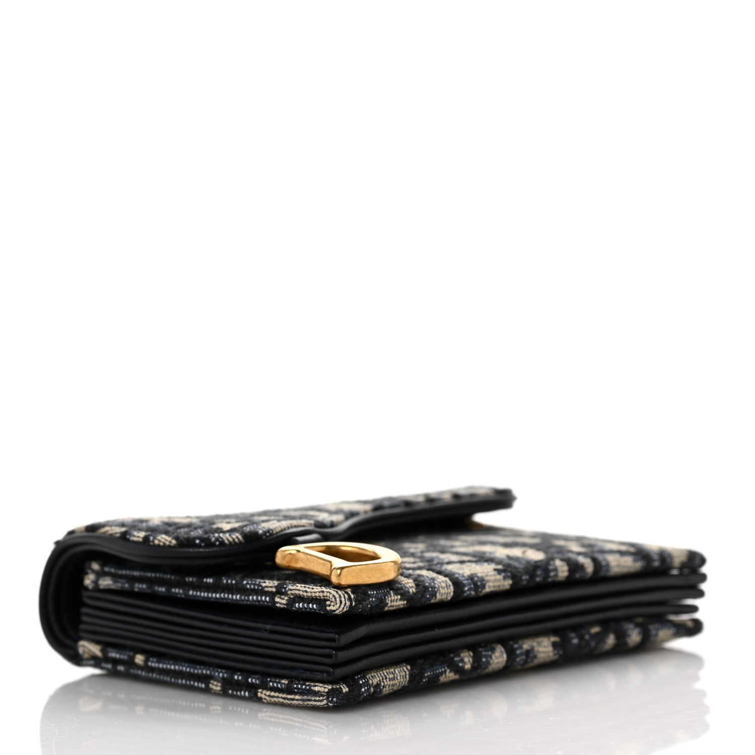 Christian Dior Oblique Saddle Card Holder Blue 4 of 9