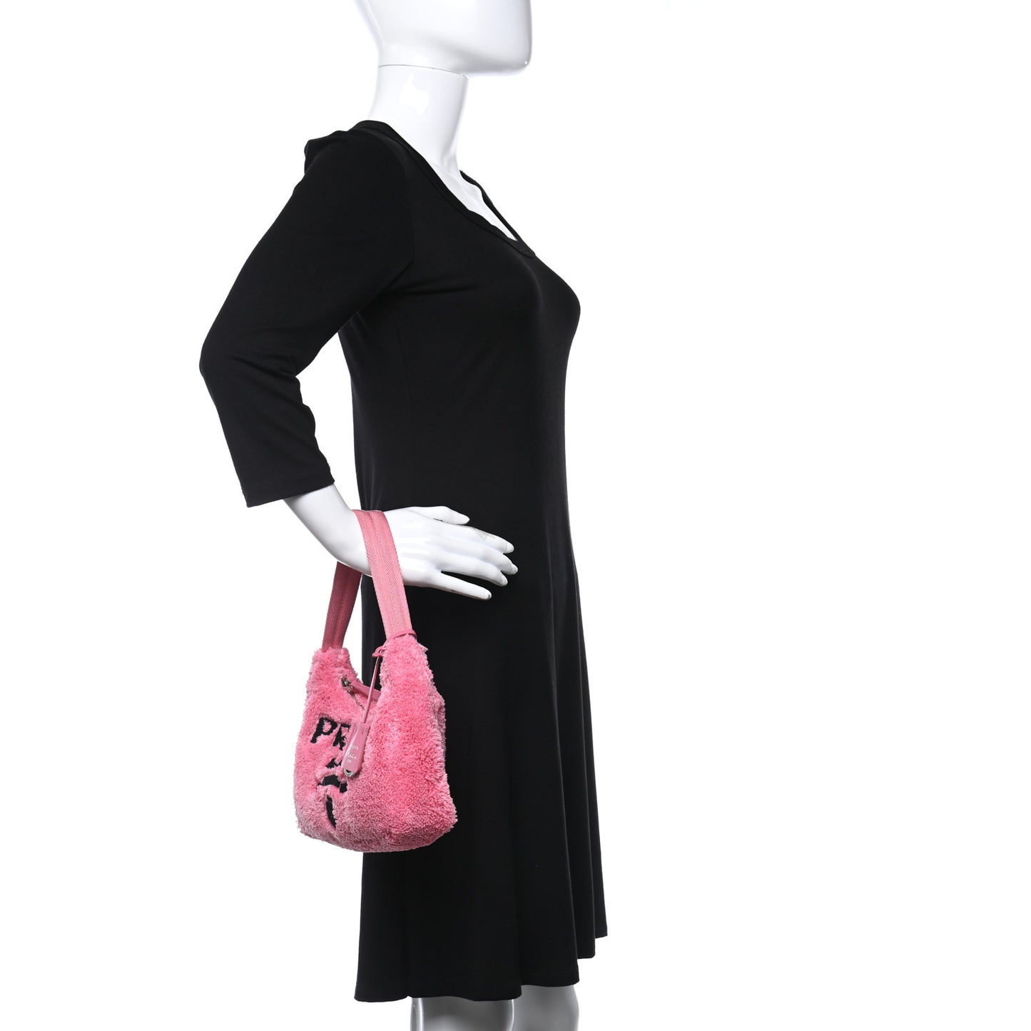 Terry Cloth Mini Re-Edition 2000 Bag Petalo Black