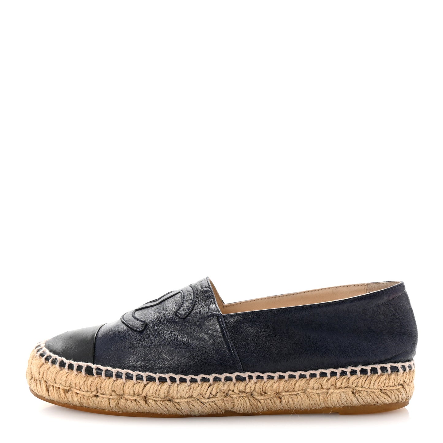 Lambskin CC Espadrilles 36 Navy Black