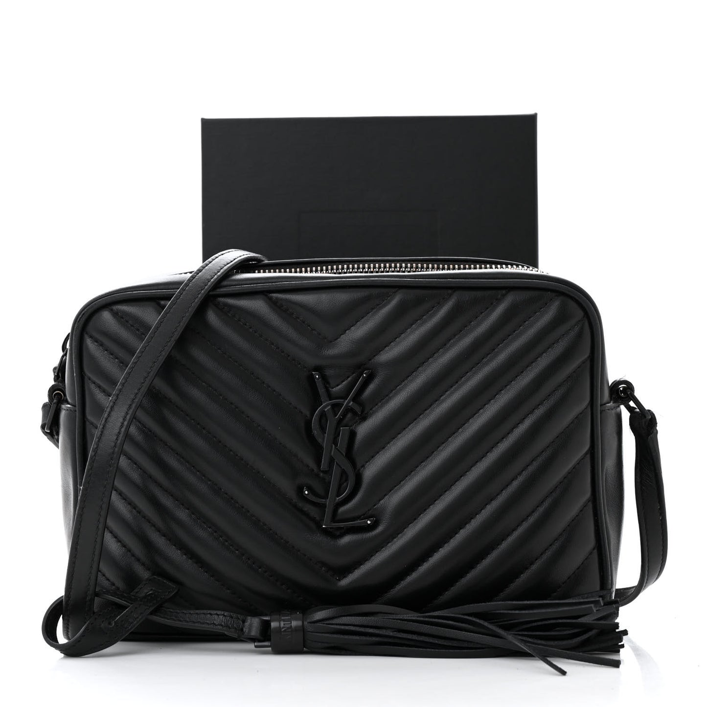 Calfskin Matelasse Monogram Monochrome Lou Camera Bag Black