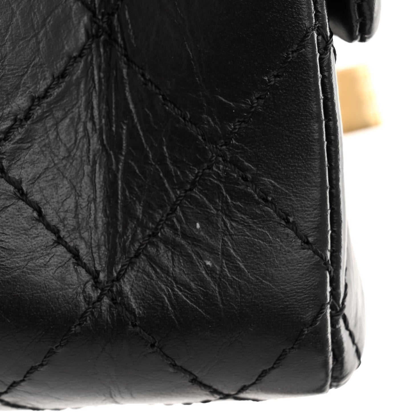 Aged Calfskin Quilted 2.55 Reissue Mini Flap Black