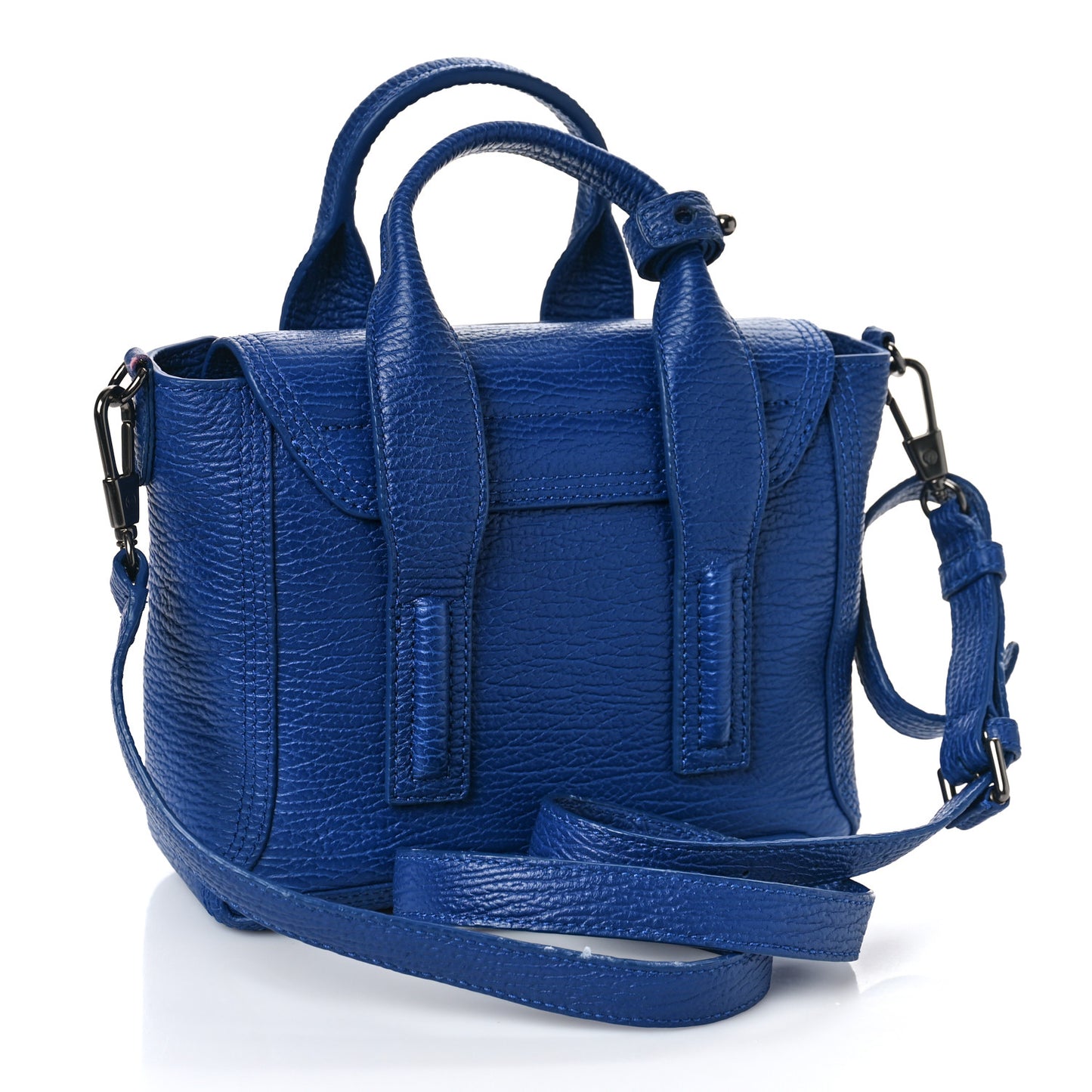 Textured Calfskin Mini Pashli Satchel Cobalt