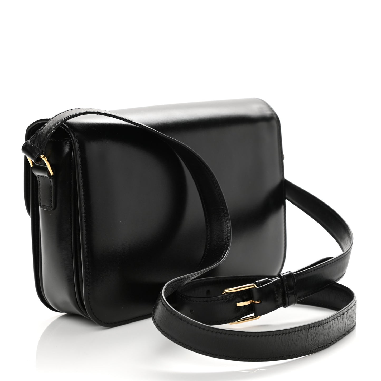 Shiny Calfskin Medium Triomphe Black