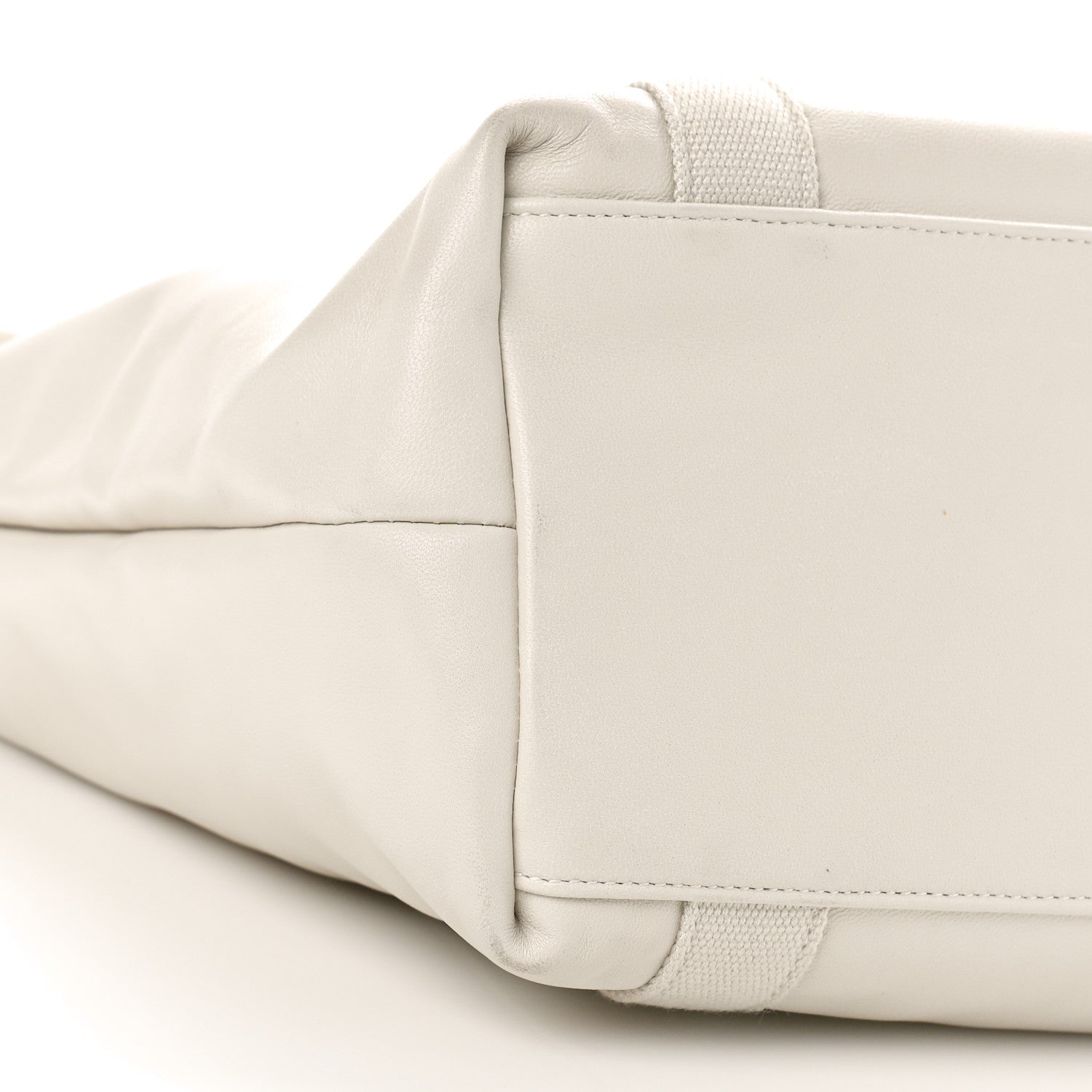 Saint Laurent Calfskin Small Daily Cabas Shopping Tote White 7 of 8