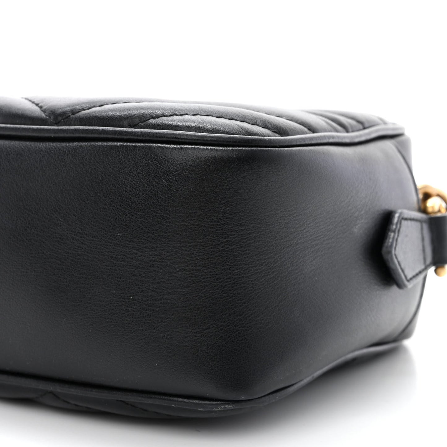 Calfskin Matelasse Small GG Marmont Chain Shoulder Bag Black