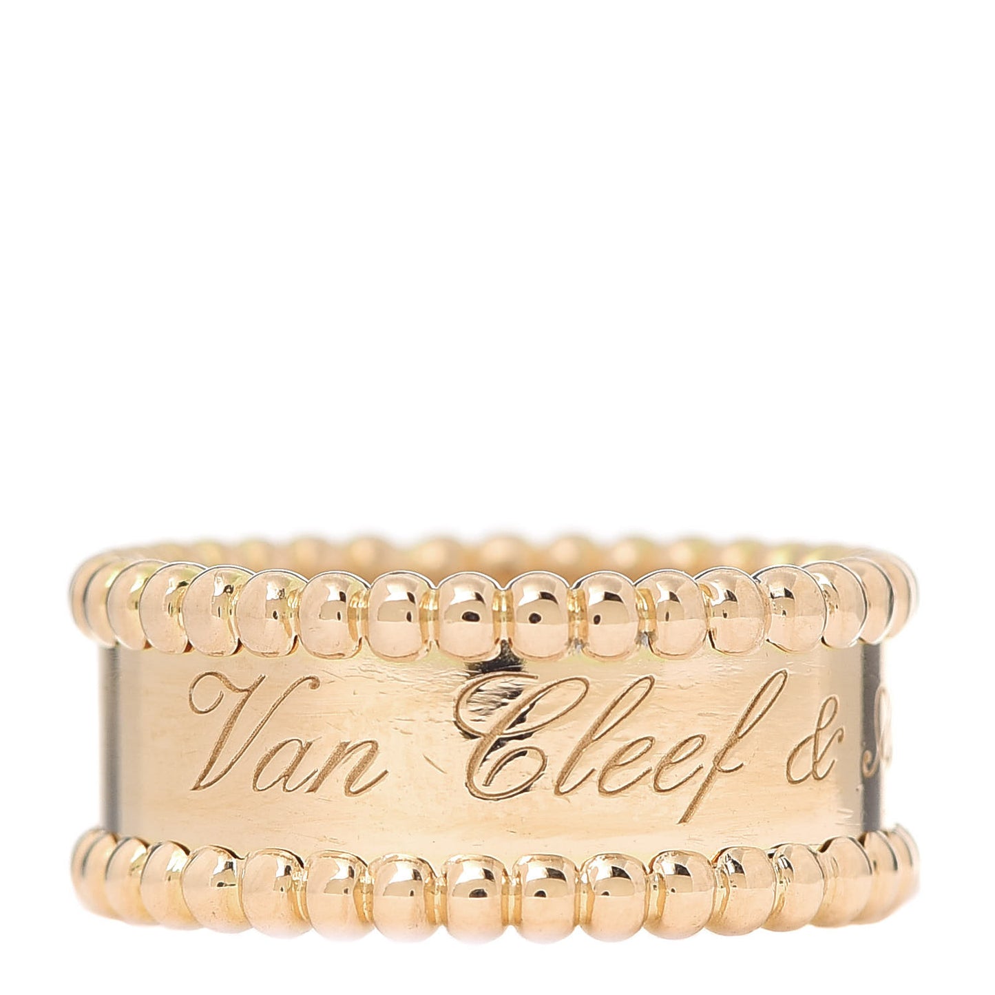 18K Yellow Gold Perlee Signature Ring 47 4.5