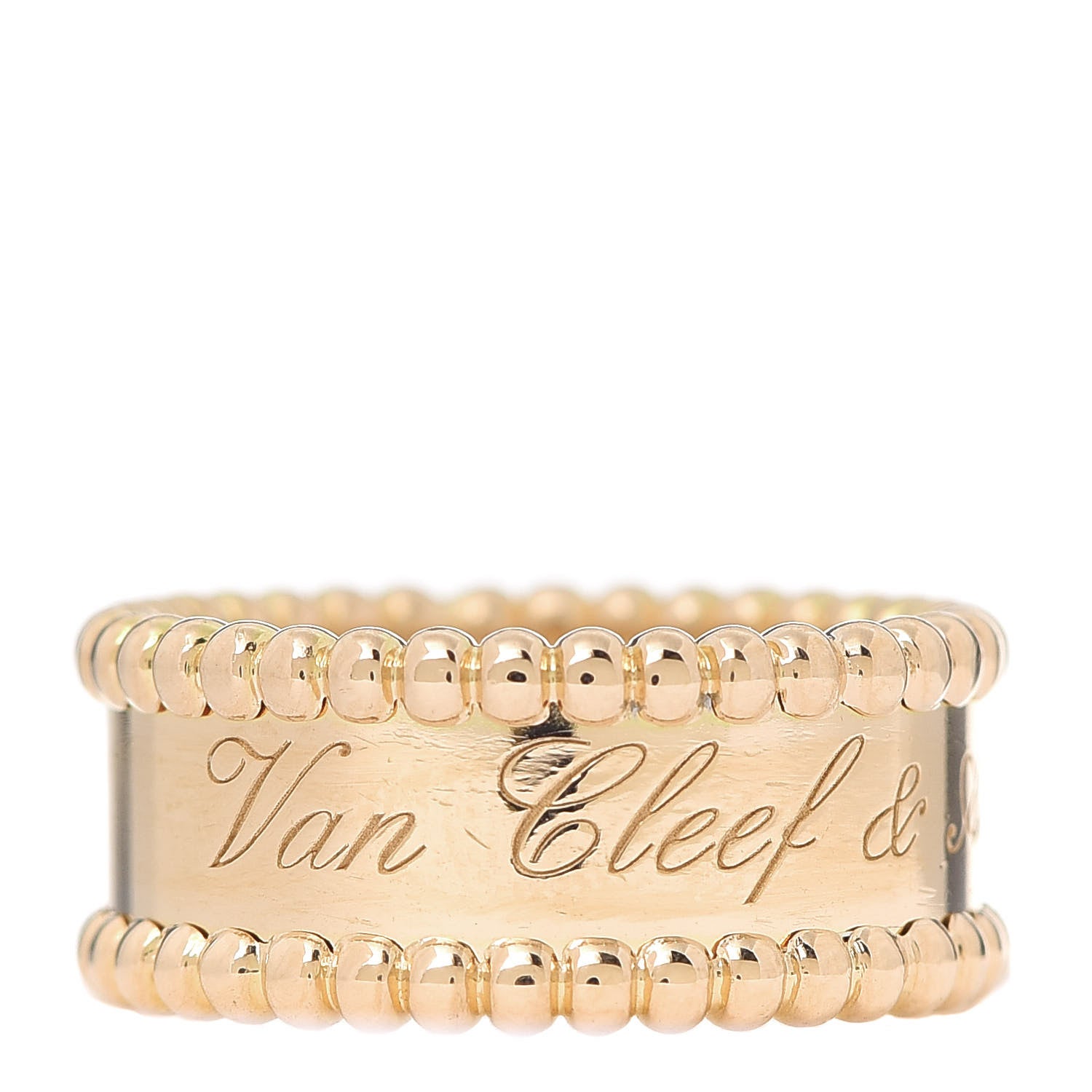 Van Cleef & Arpels 18K Yellow Gold Perlee Signature Ring 47 4.5 1 of 7