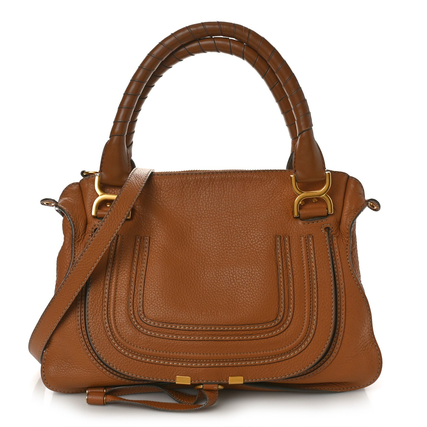 Calfskin Medium Marcie Satchel Tan
