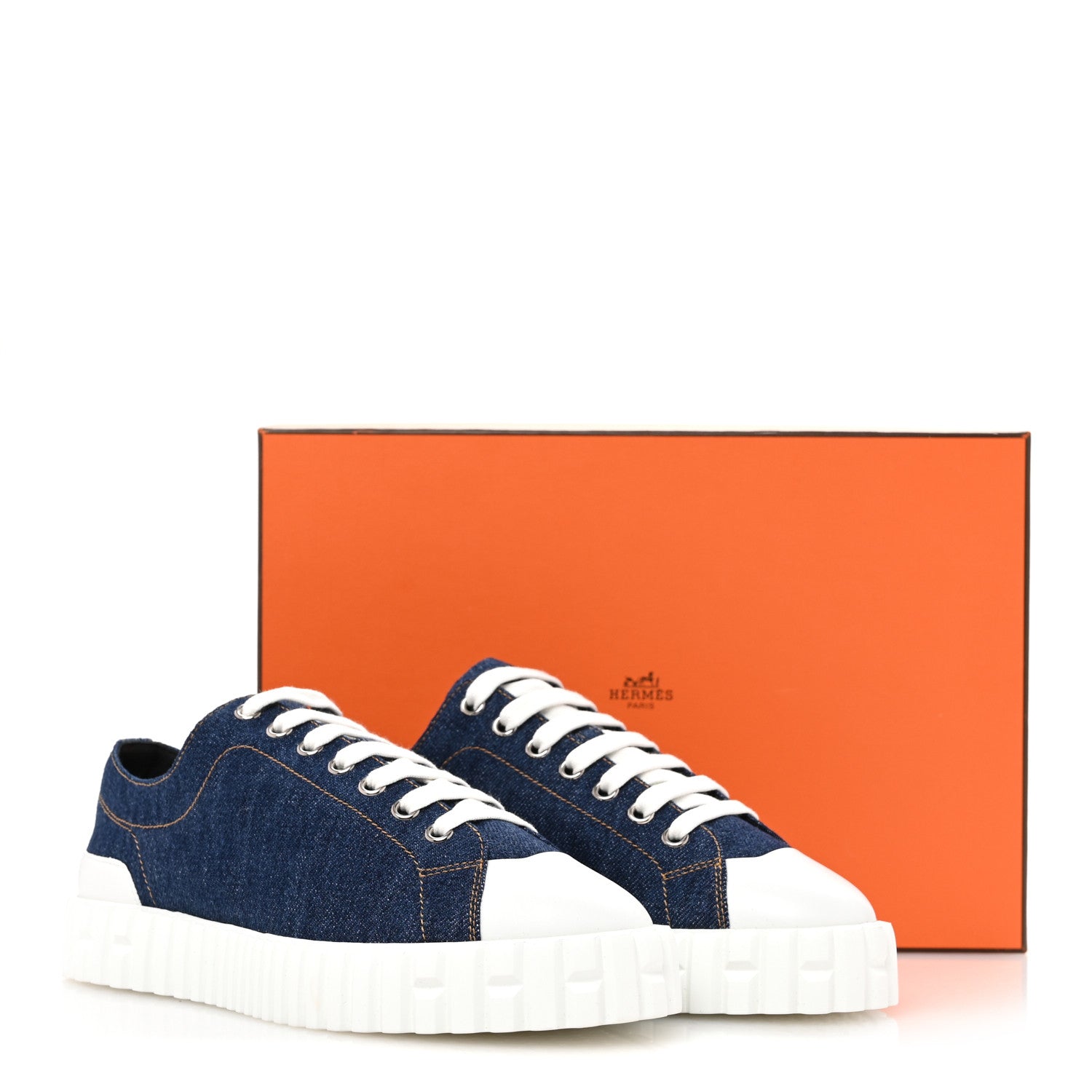 Hermes Denim Womens Cross Sneakers 37 Bleu 11 of 11