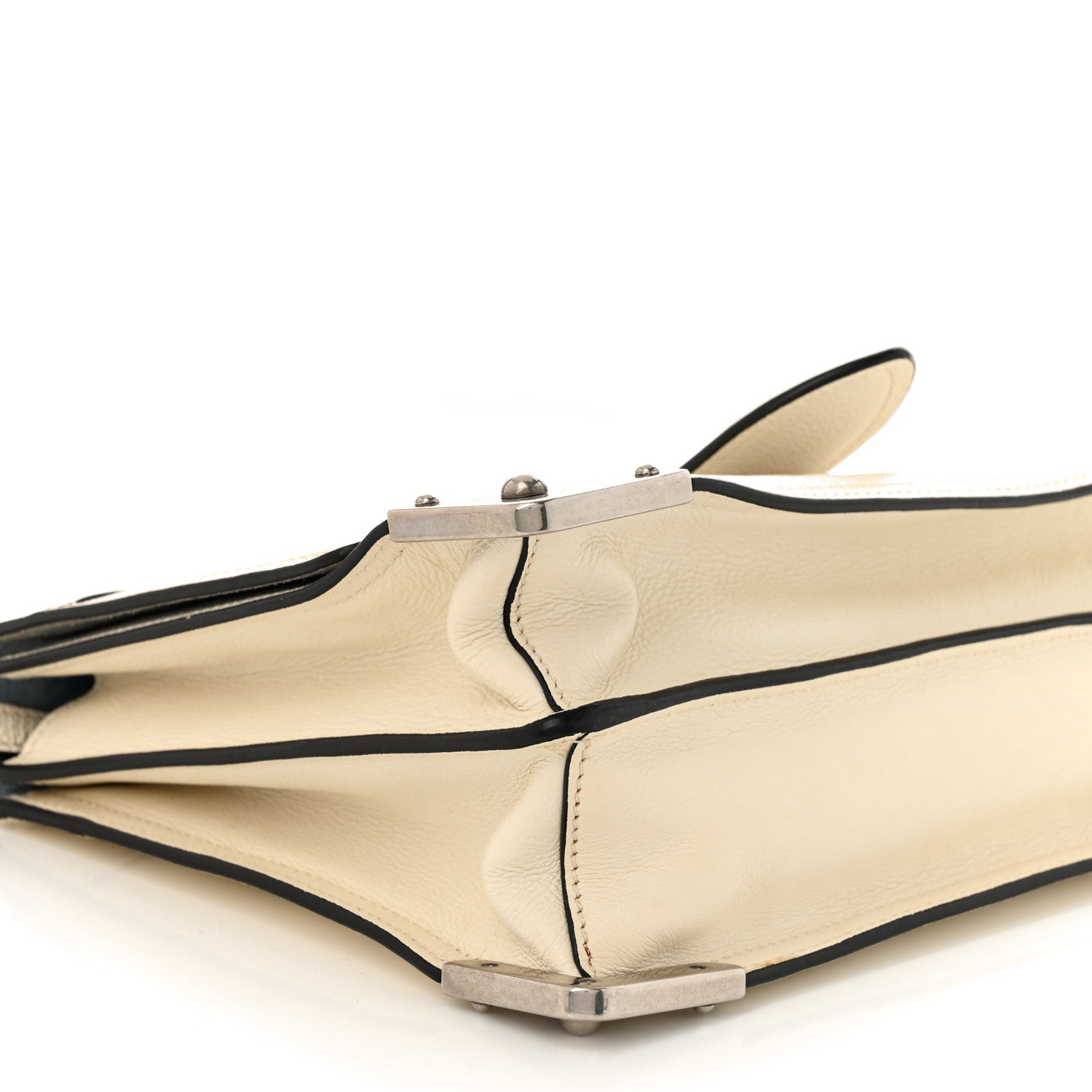 Prada Glace Calfskin Large Soft Cahier Bag White 9 of 11