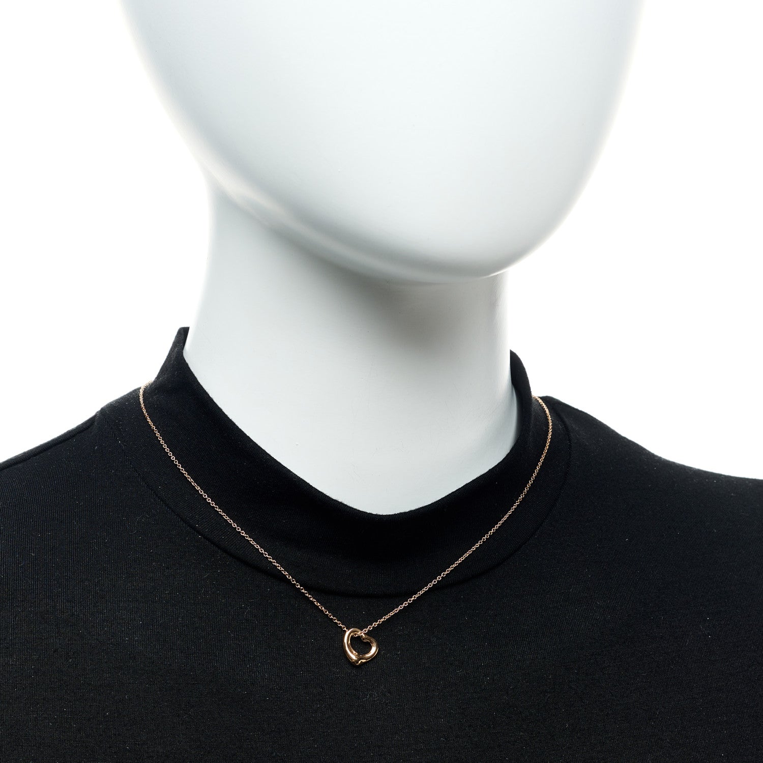Tiffany 18K Rose Gold 11mm Elsa Peretti Open Heart Pendant Necklace 6 of 6