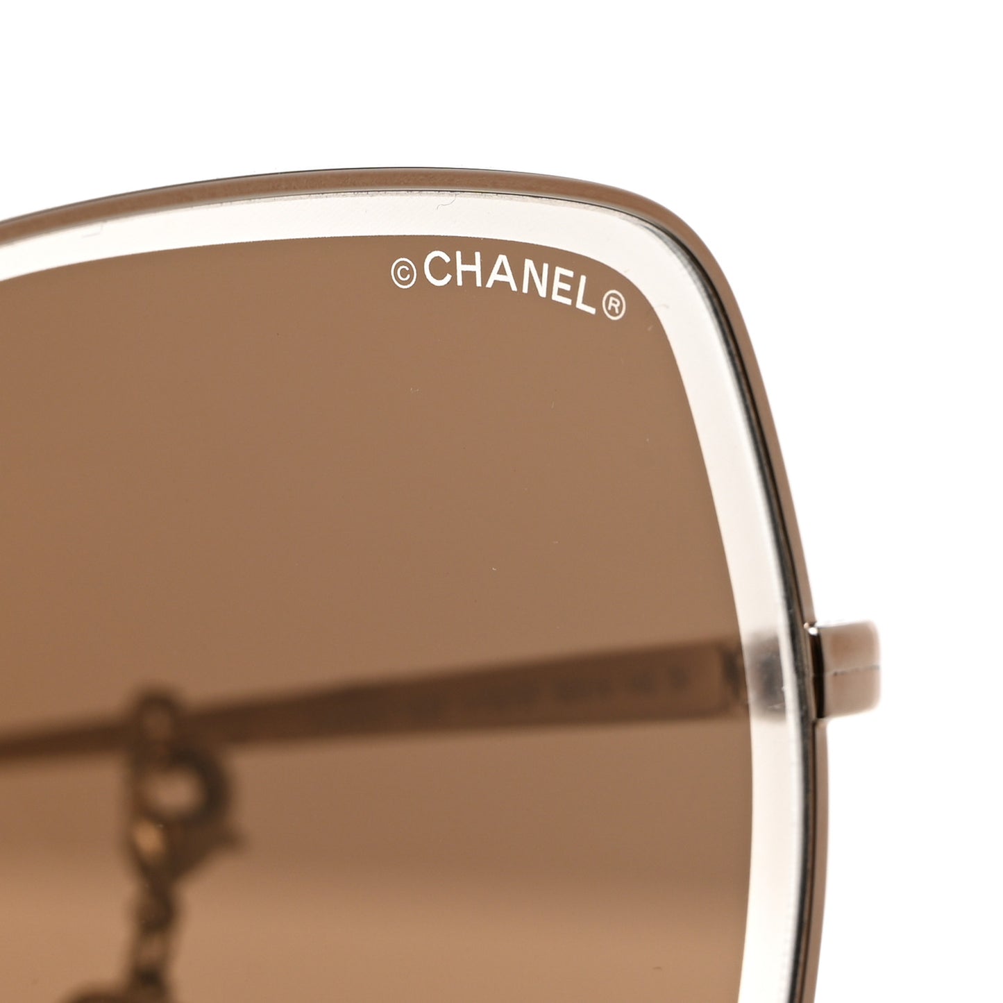 Butterfly Removable Pearl Chain Sunglasses 4262 Brown