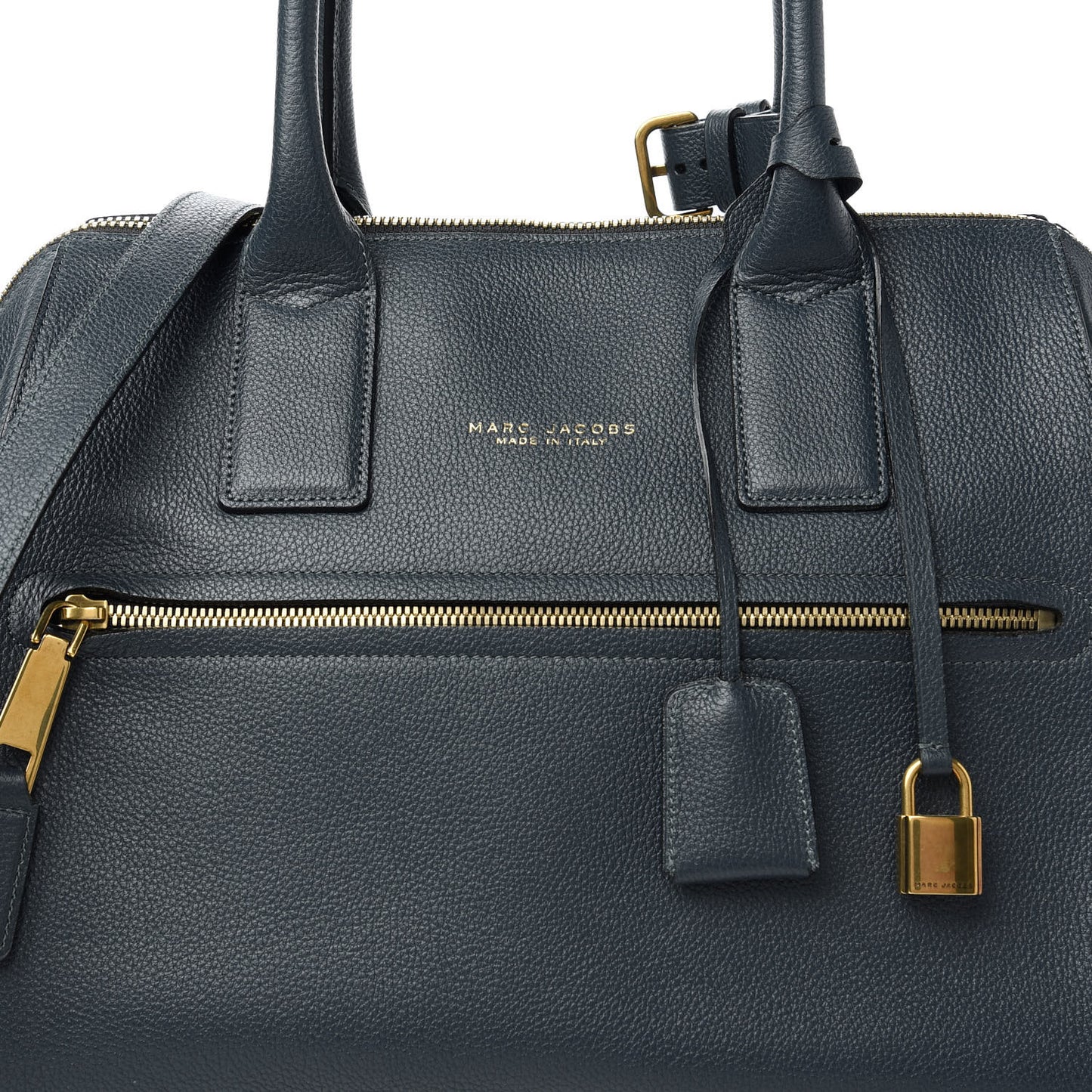 Textured Calfskin Medium Incognito Satchel Navy