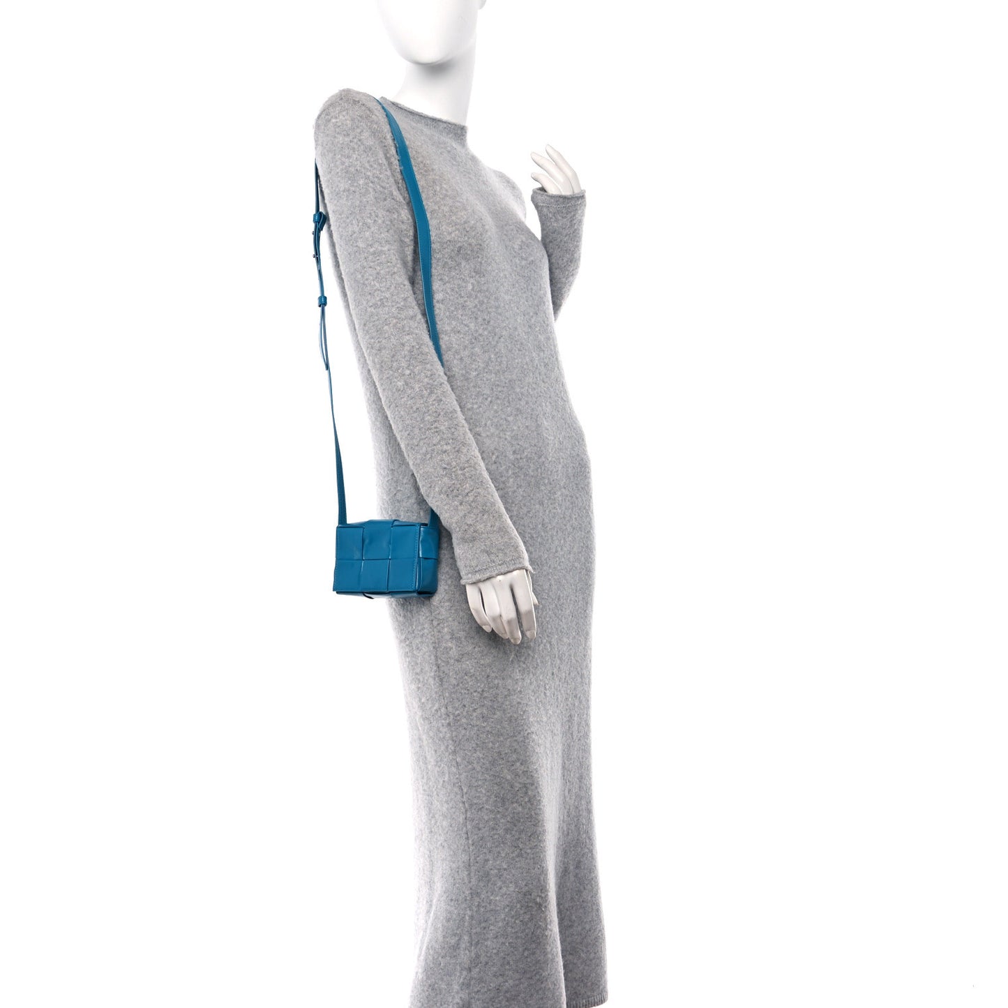 Crinkled Lambskin Maxi Intrecciato Extra Mini Cassette Crossbody Bag Blueprint