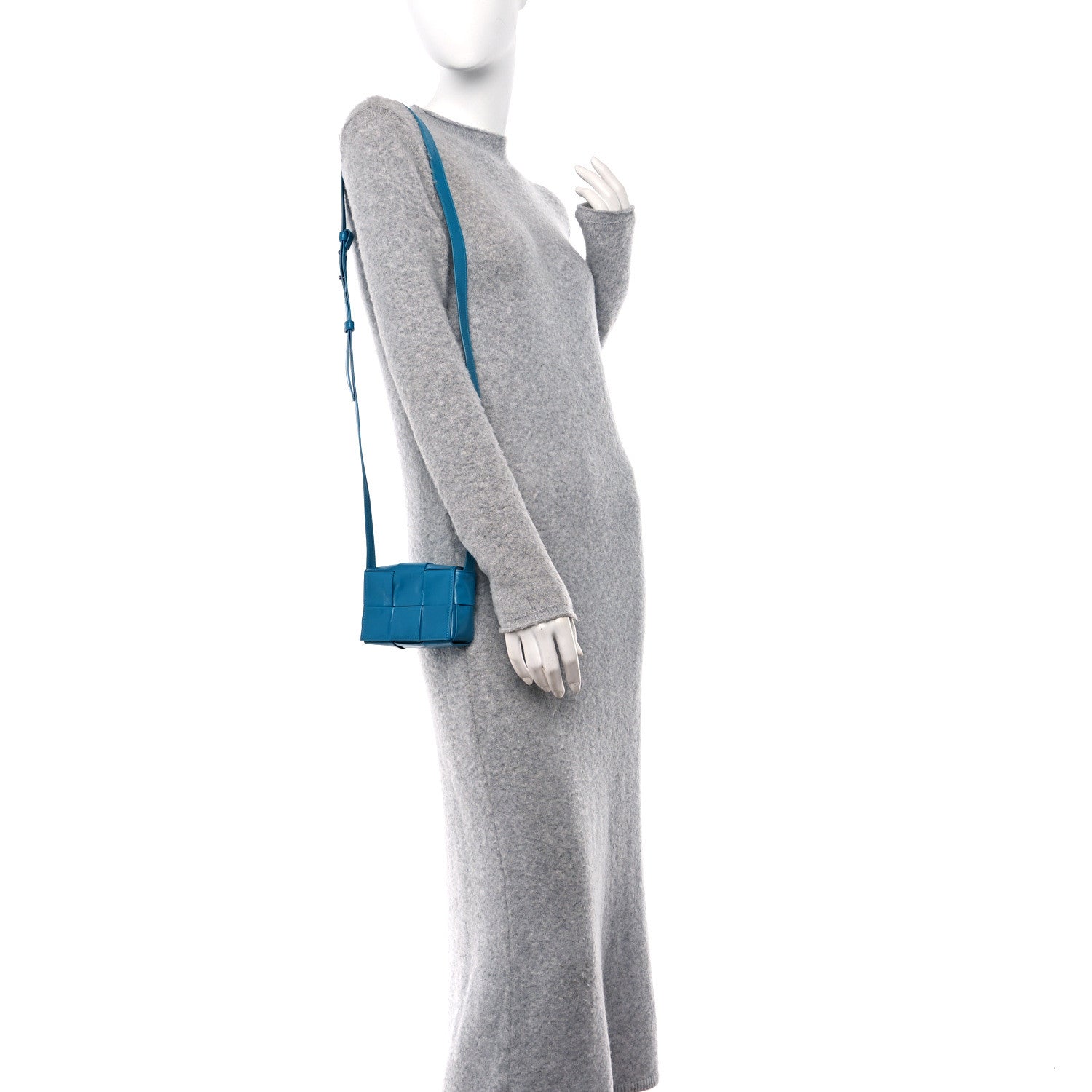Bottega Veneta Crinkled Lambskin Maxi Intrecciato Extra Mini Cassette Crossbody Bag Blueprint 3 of 9