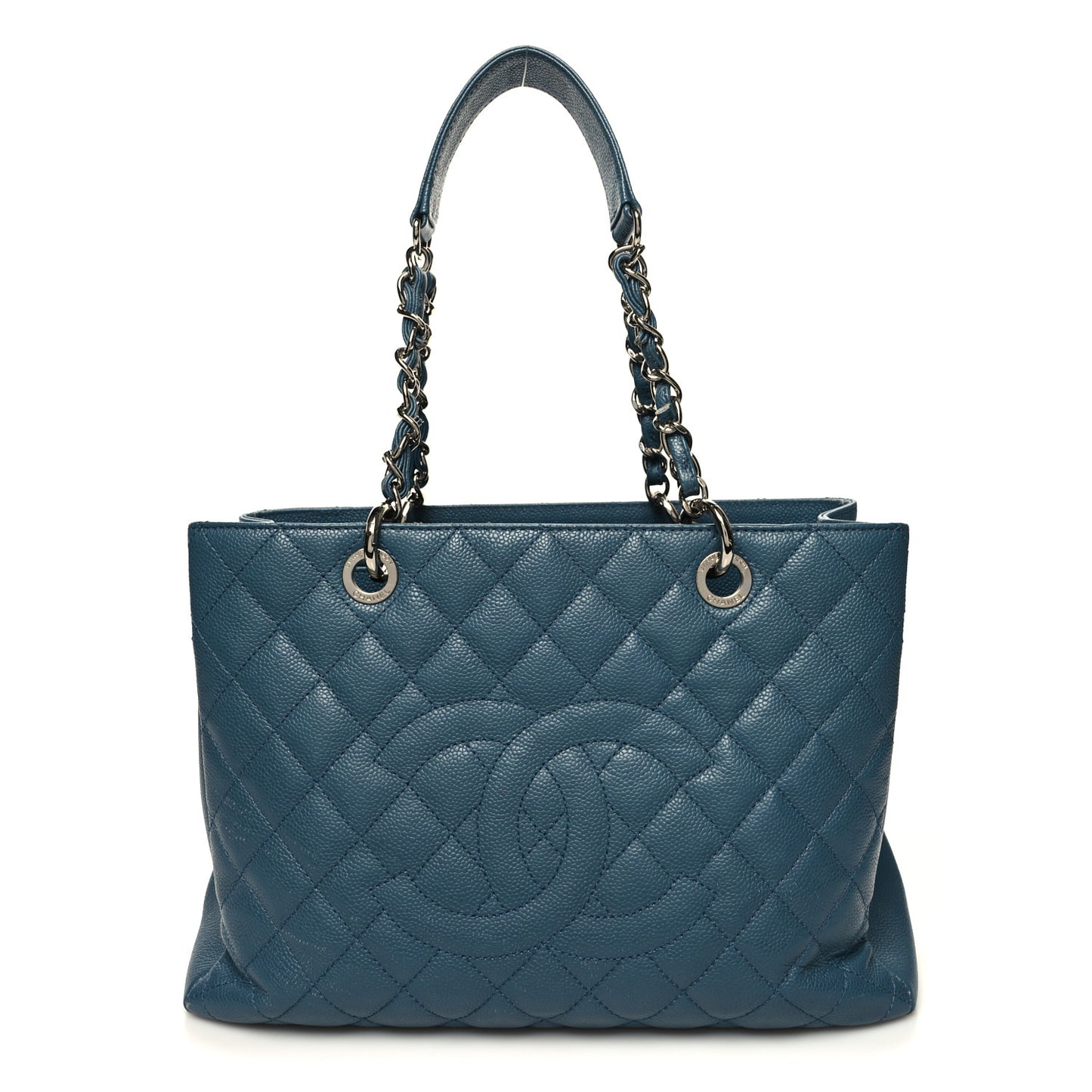 Caviar Quilted Grand Shopping Tote GST Blue