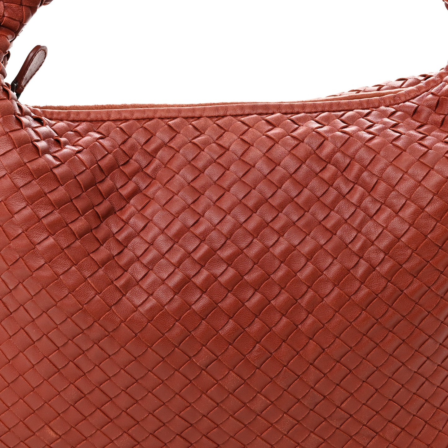 Nappa Intrecciato Large Veneta Hobo Rust