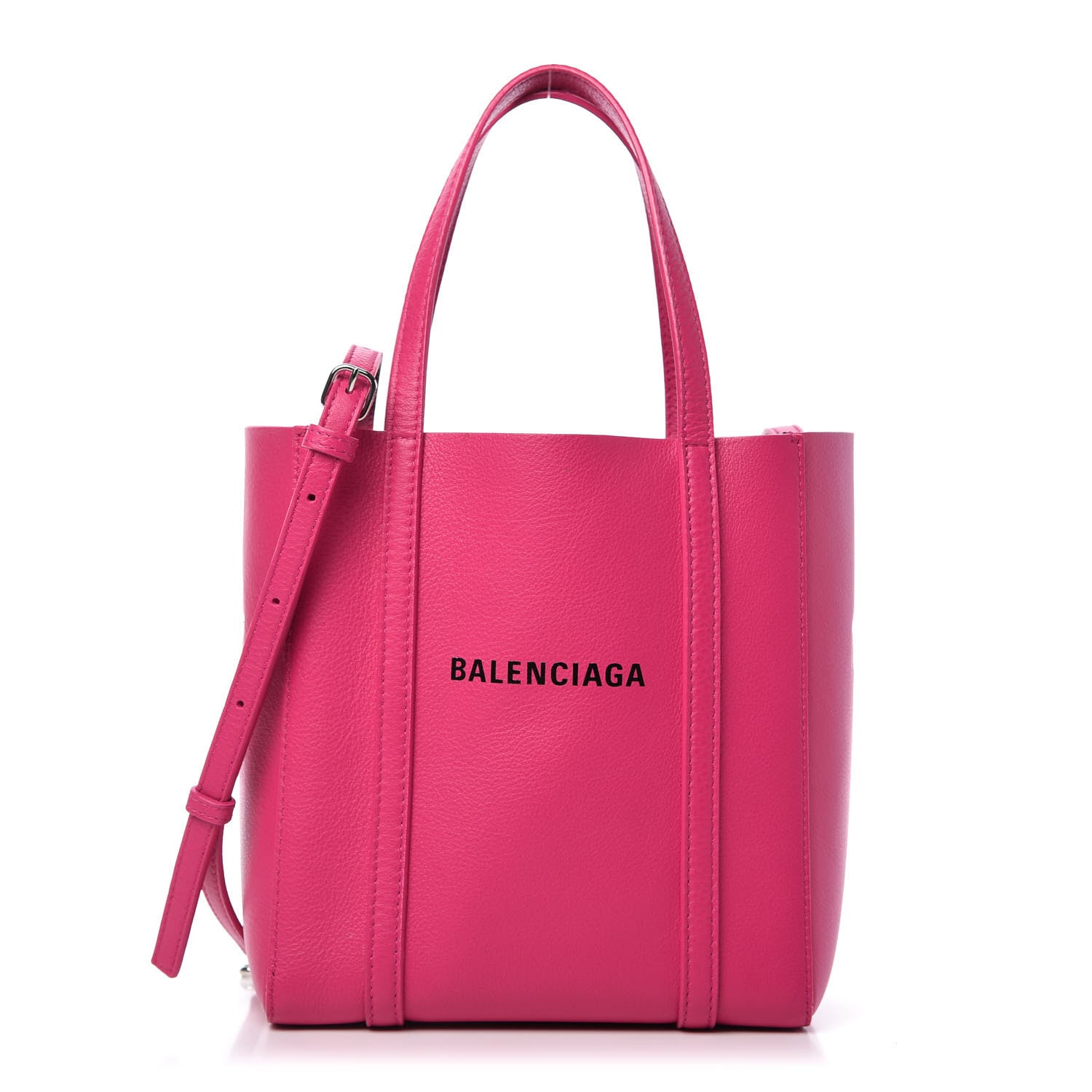 Balenciaga Calfskin XXS Everyday Tote Rose Magenta Black 714618