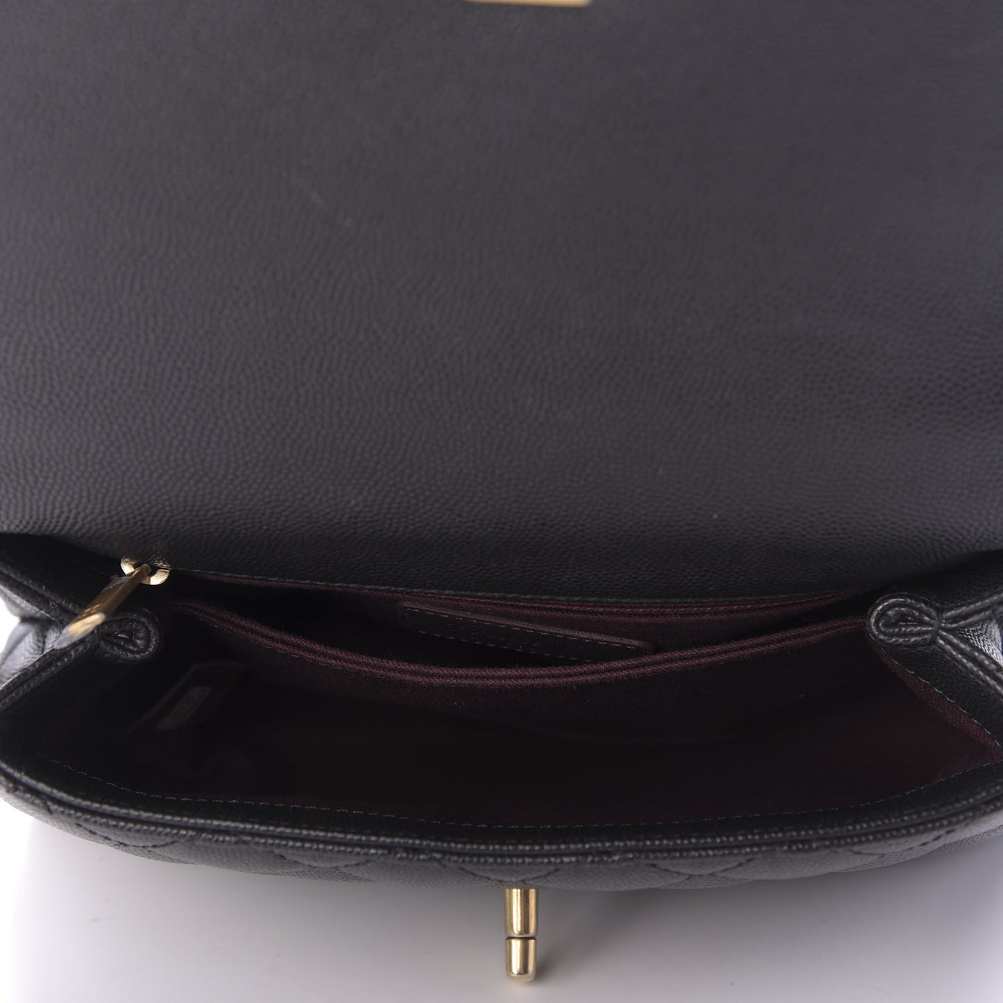 Caviar Quilted Mini Coco Handle Flap Black