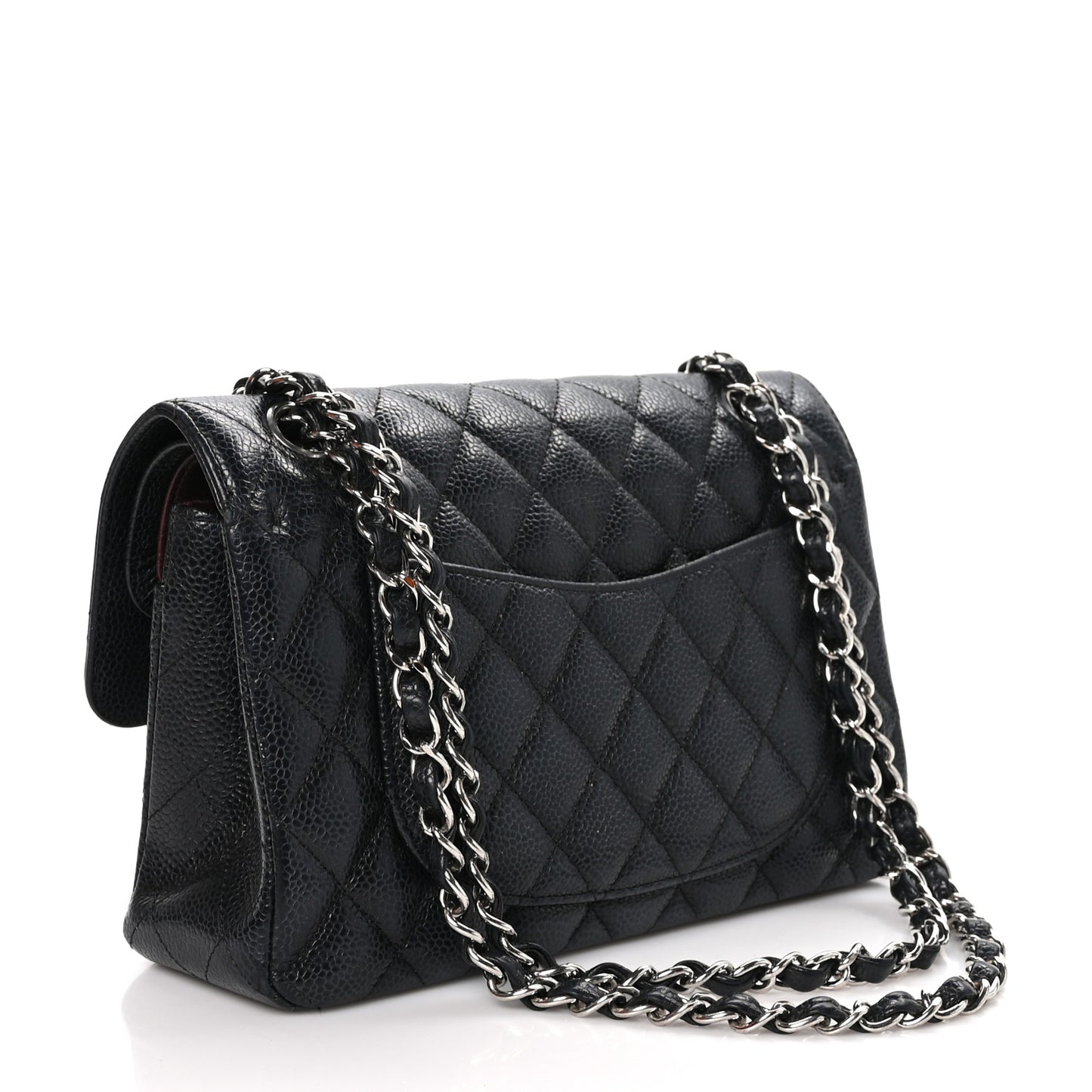 Caviar Quilted Small Double Flap Black