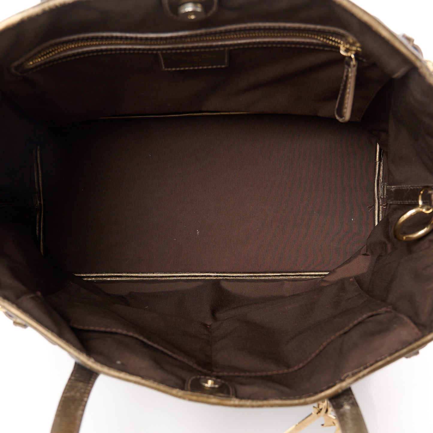 Coated Canvas Cannage Medium Panarea Tote Bronze