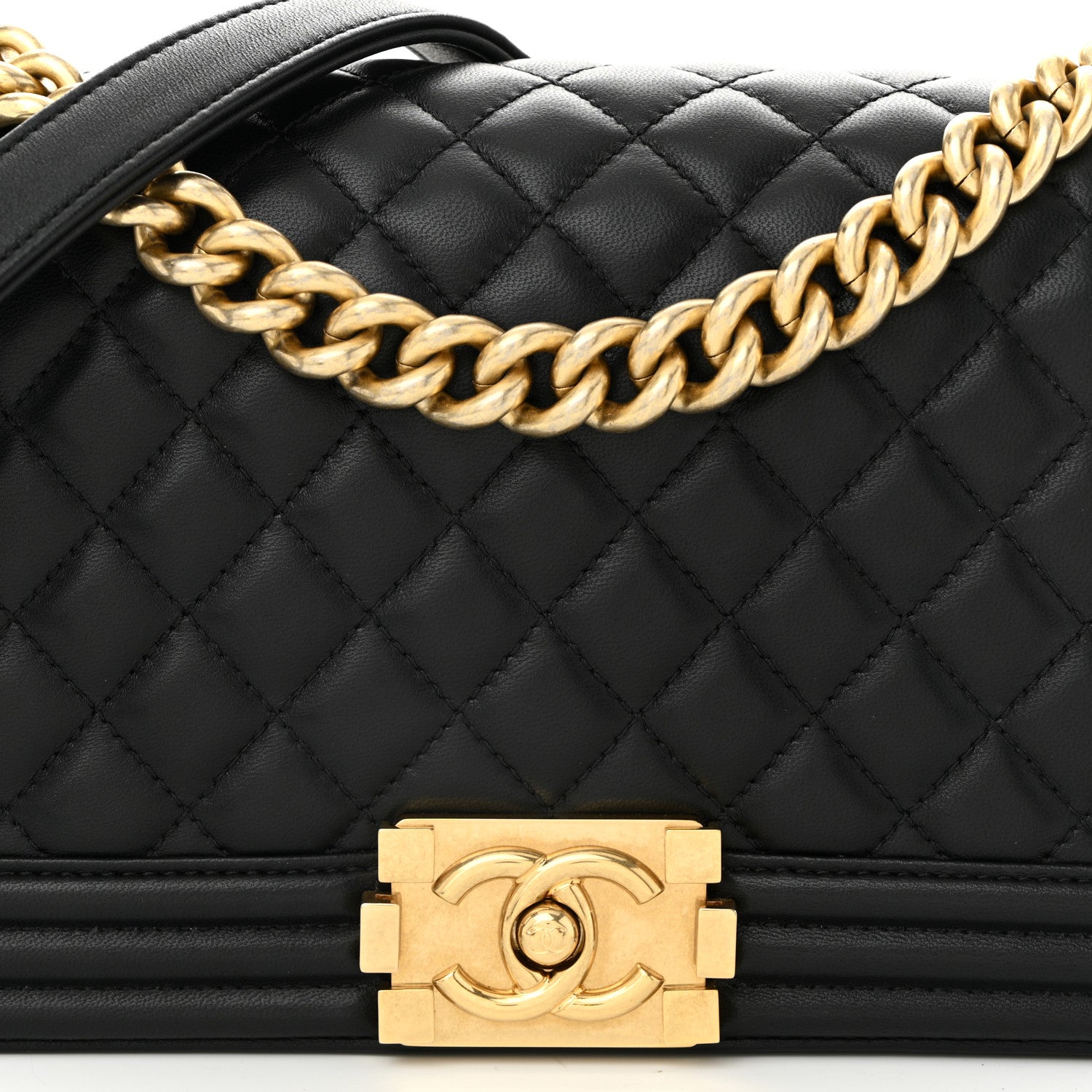 Chanel Lambskin Quilted Medium Boy Flap Black 8 of 10