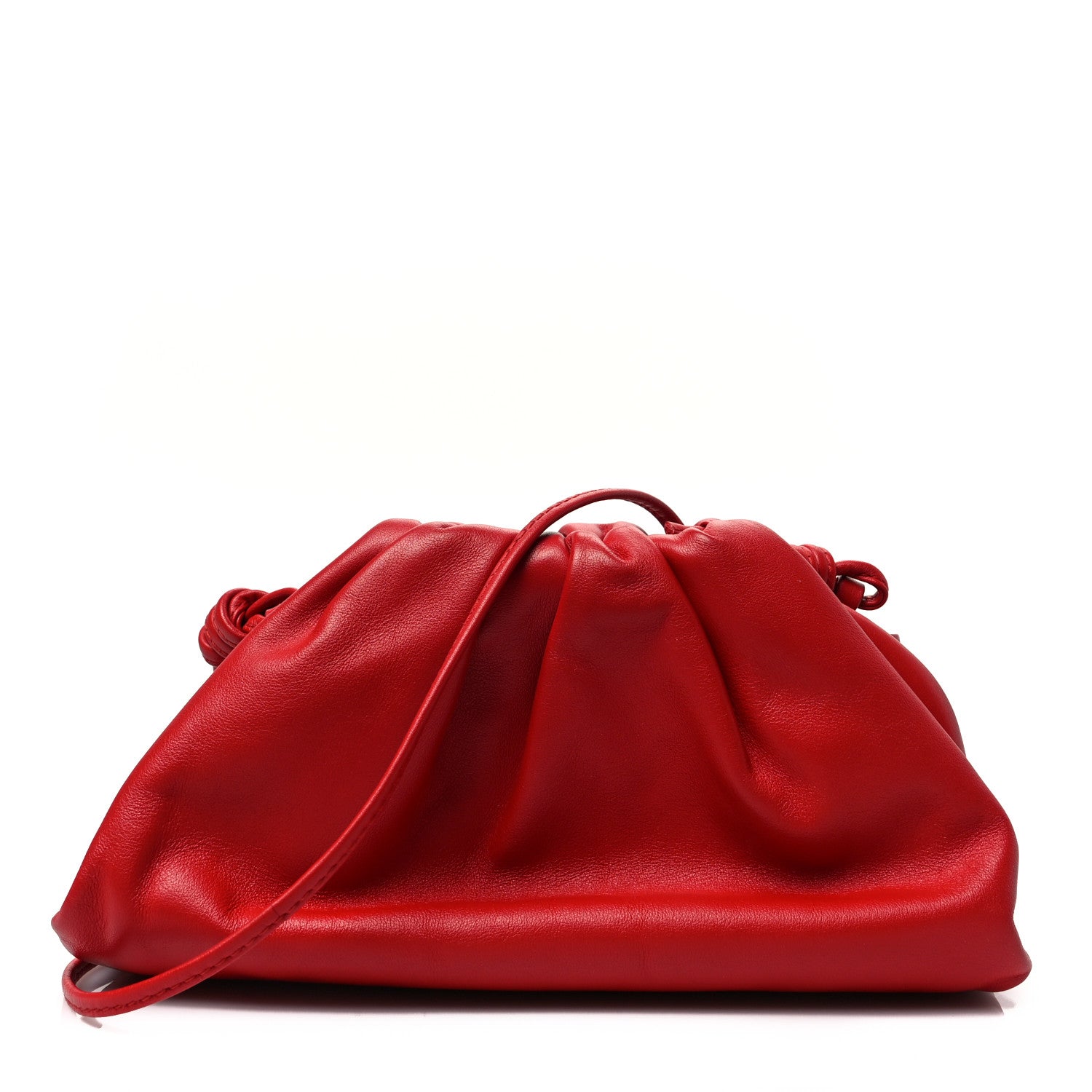 Bottega Veneta レッド ハンドバッグ Bottega Veneta French Calfskin Small Shell Bag Chili Tomato