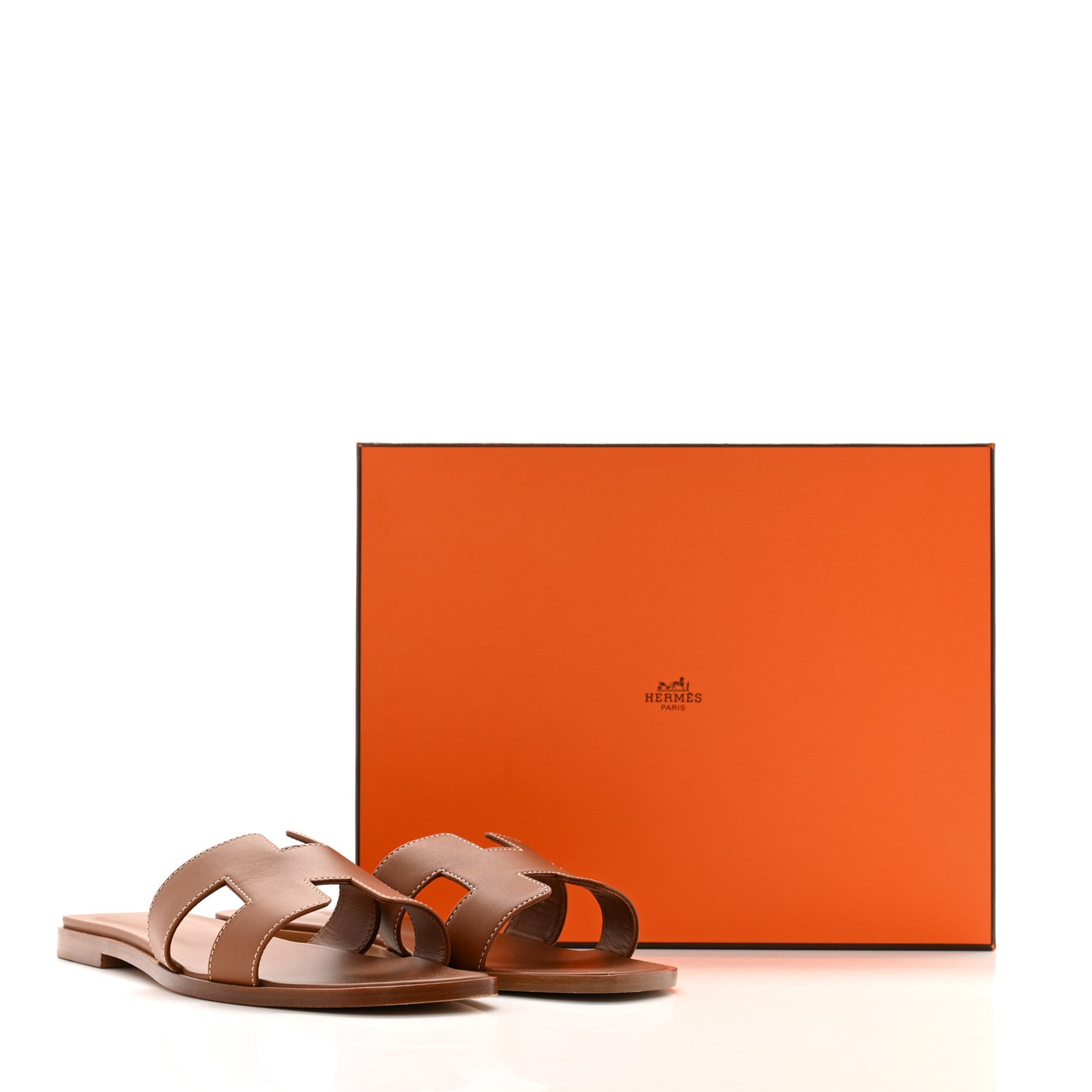 Box Calfskin Oran Sandals 39.5 Gold