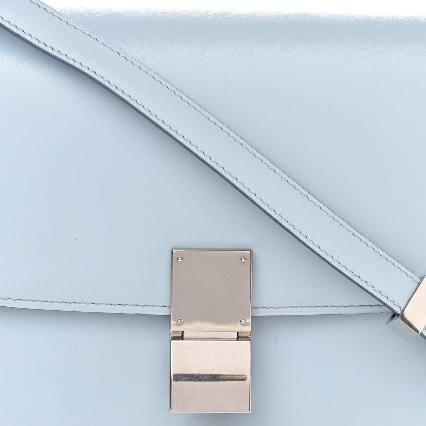 Box Calfskin Medium Classic Box Flap Bag Pale Blue