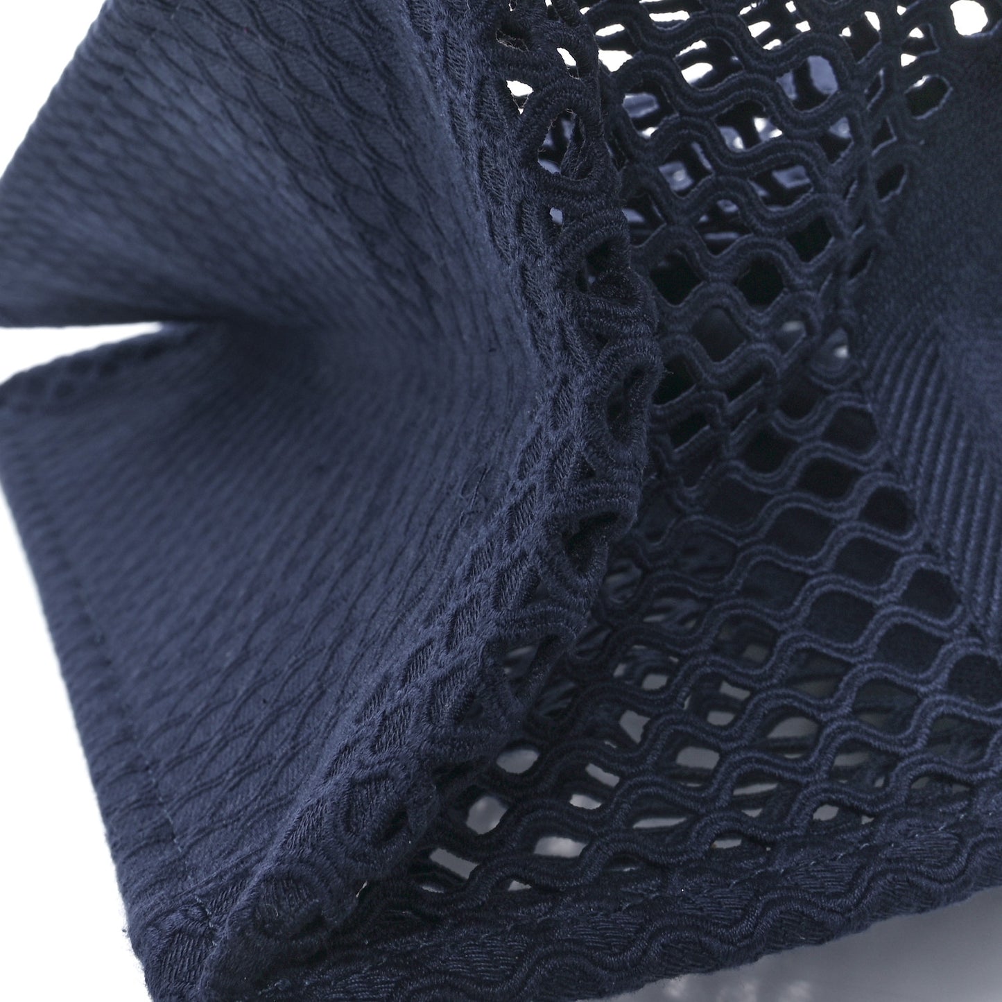 Mesh Embroidered Large Book Tote Navy Blue
