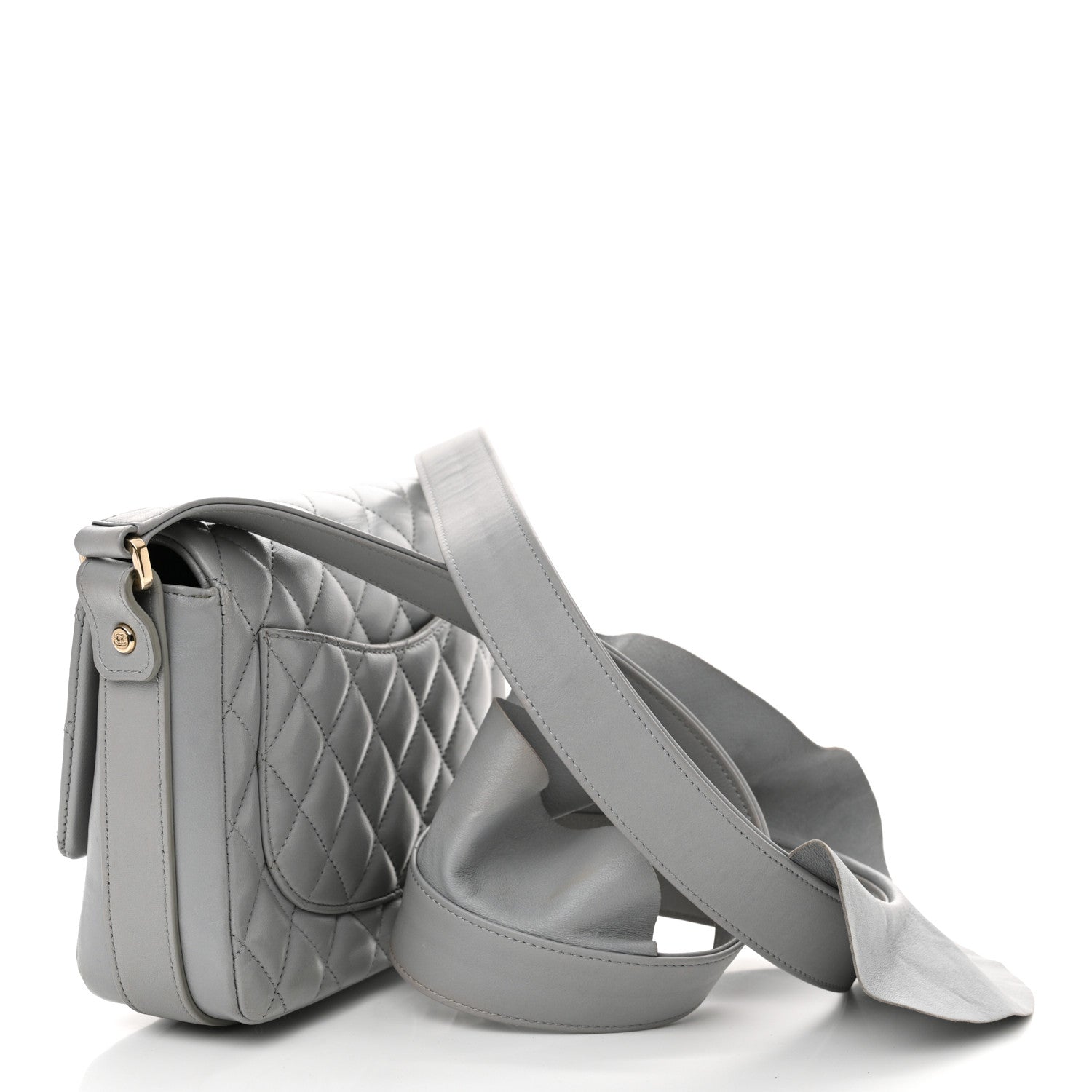 Chanel Calfskin Quilted Bolero De Chanel Flap Bag Grey 3 of 15