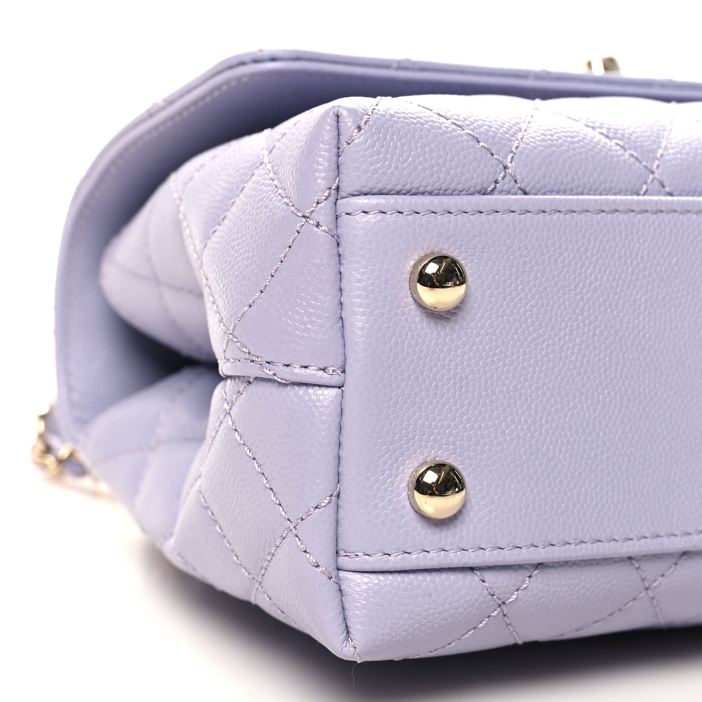 Caviar Quilted Mini Coco Handle Flap Light Purple