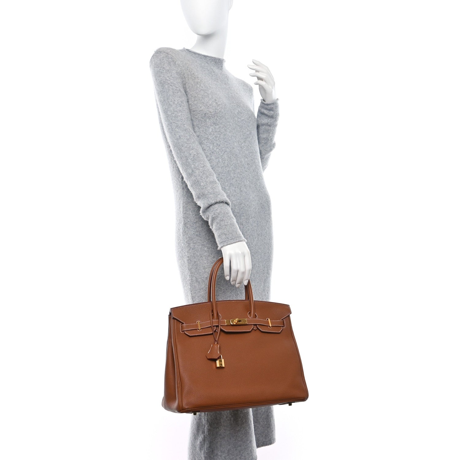 Hermes Togo Verso Birkin 35 Gold Geranium 2 of 13